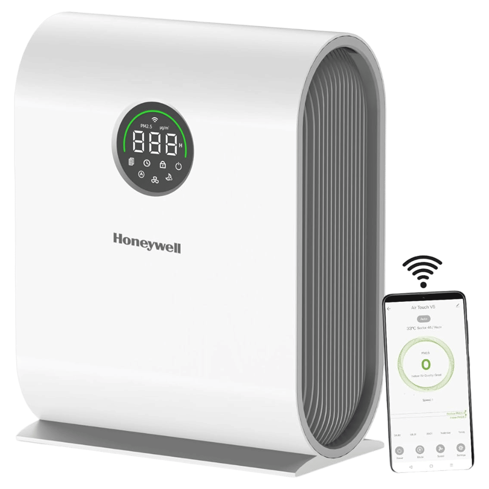 Honeywell Air Touch V5 Smart Air Purifier with Alexa Enabled (Advanced 4 Stage Filtration, White)_1