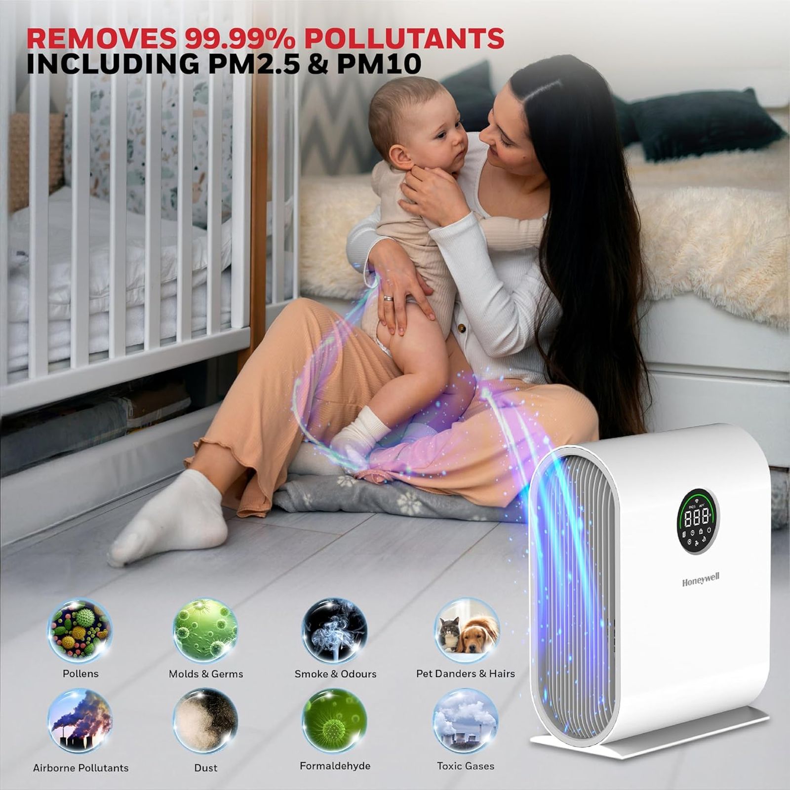 Honeywell Air Touch V5 Smart Air Purifier with Alexa Enabled (Advanced 4 Stage Filtration, White)_9