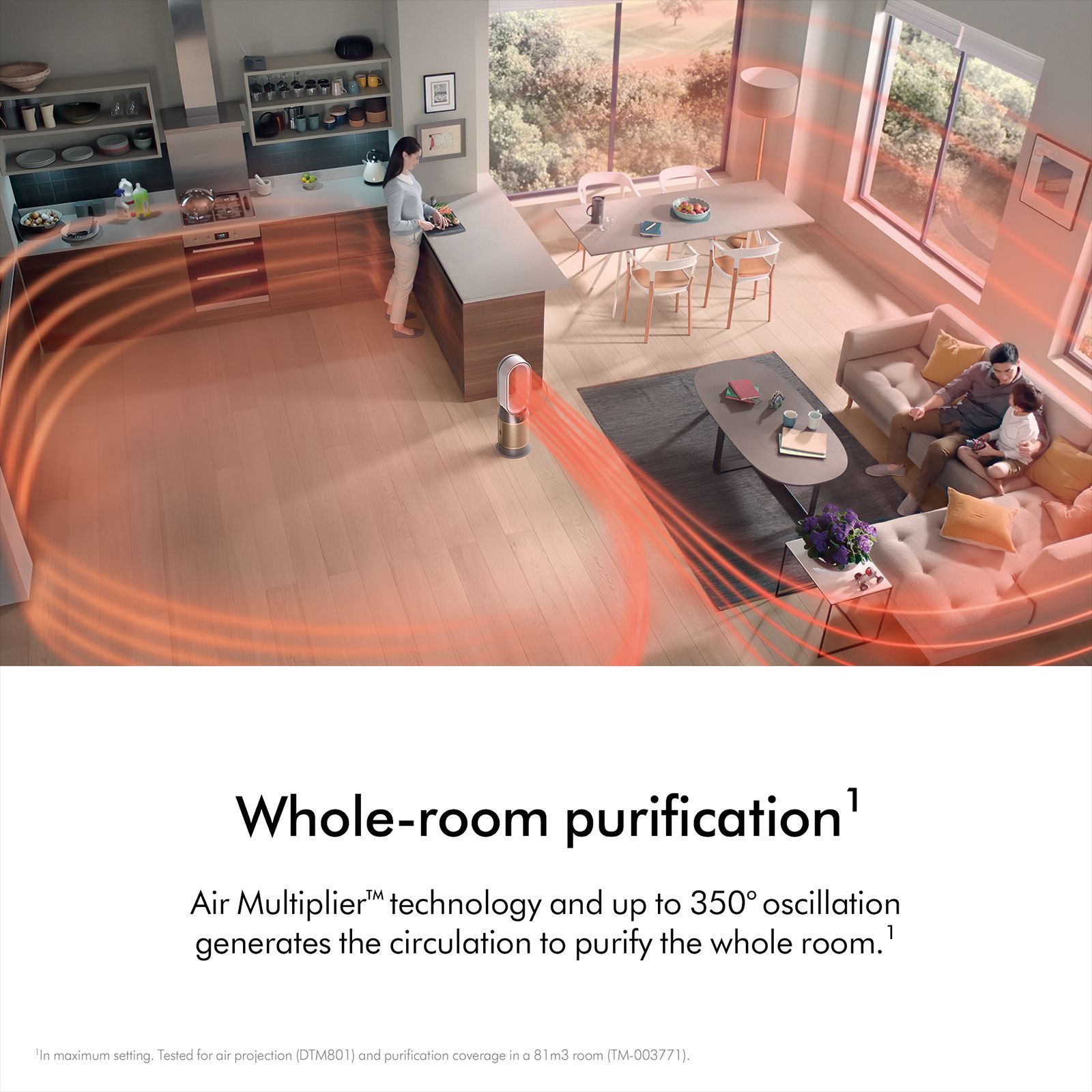 dyson Hot and Cool HP12 Air Purifier with Remote Control (Allergy Friendly, White & Gold)_12