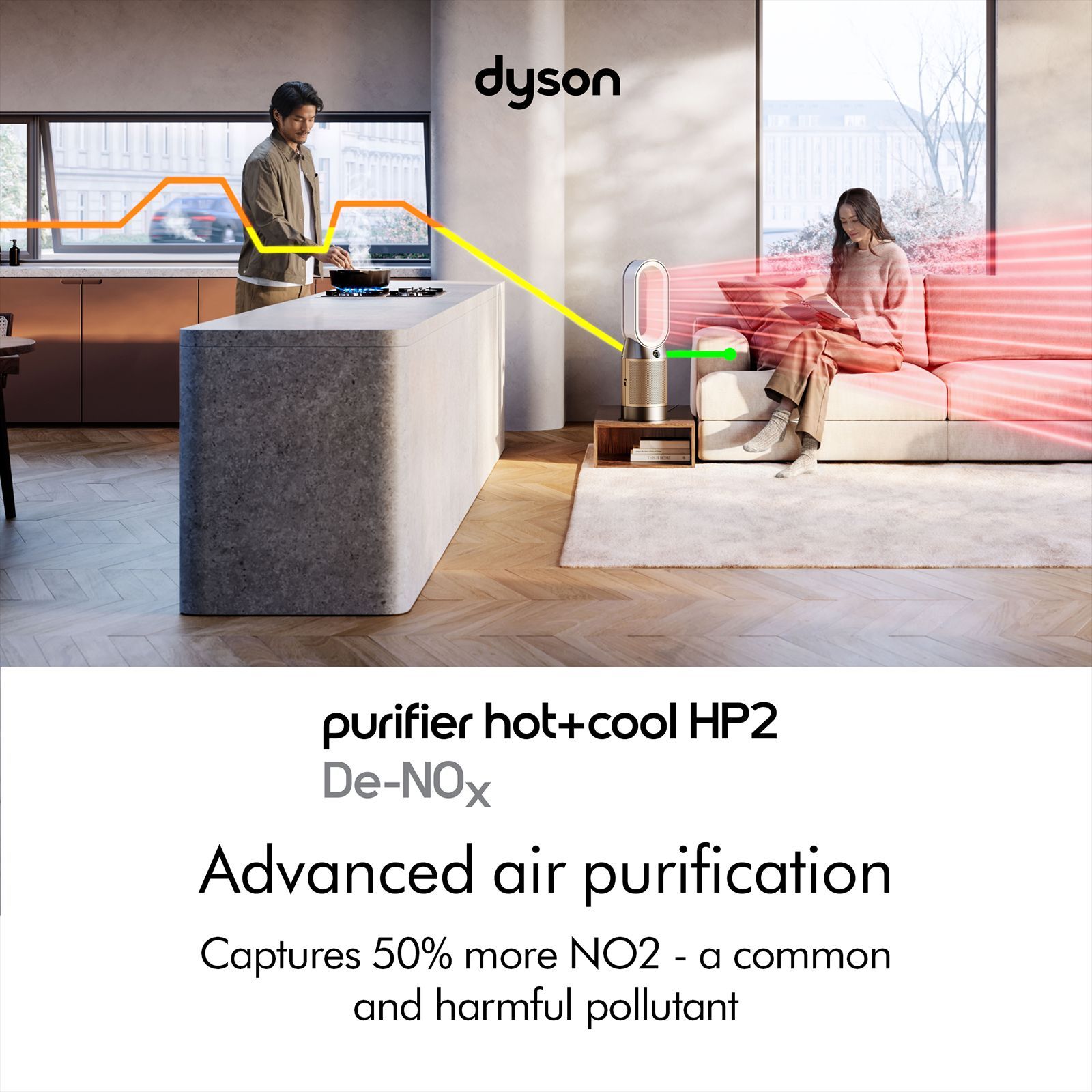 dyson Hot and Cool HP12 Air Purifier with Remote Control (Allergy Friendly, White & Gold)_3