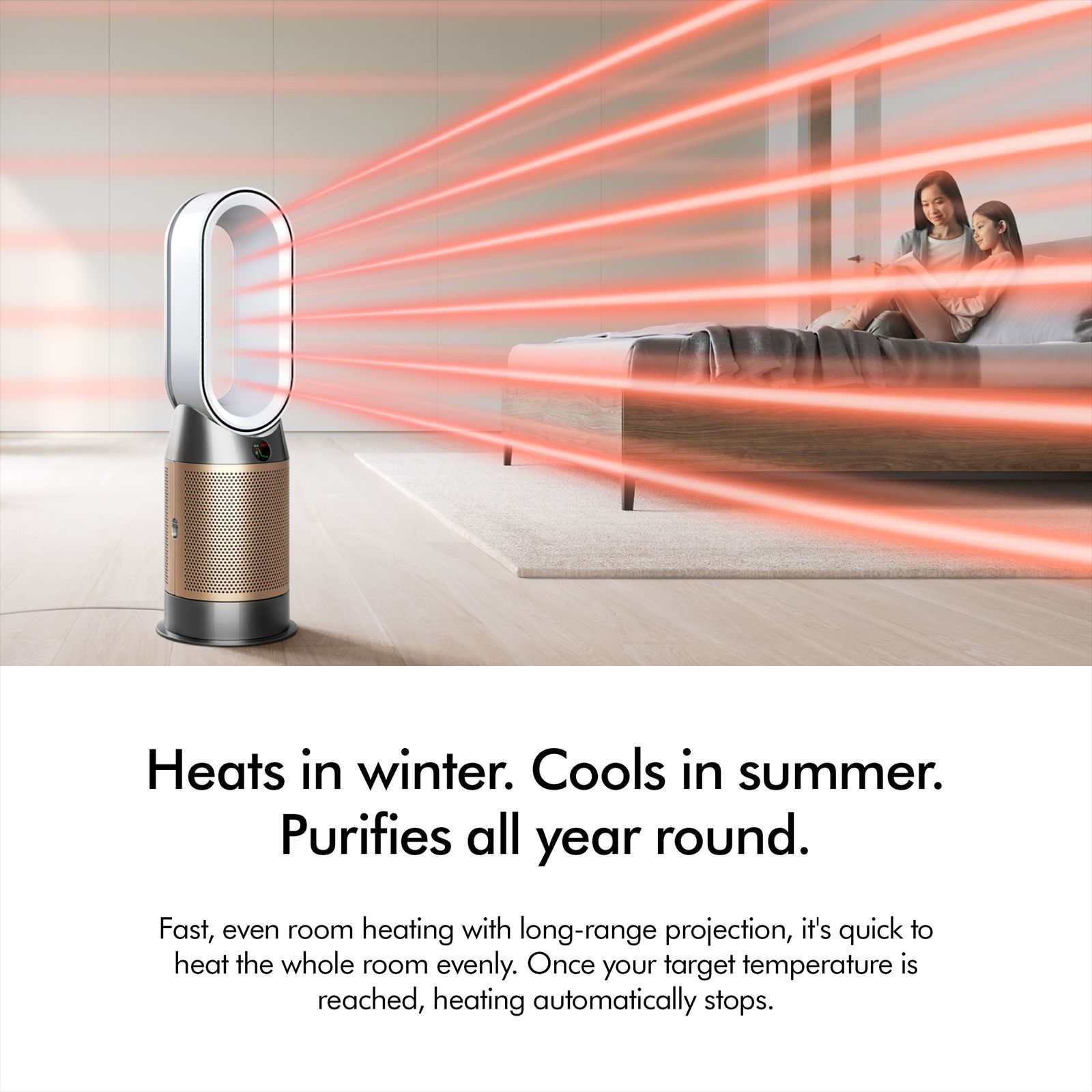 dyson Hot and Cool HP12 Air Purifier with Remote Control (Allergy Friendly, Nickel & Gold)_12