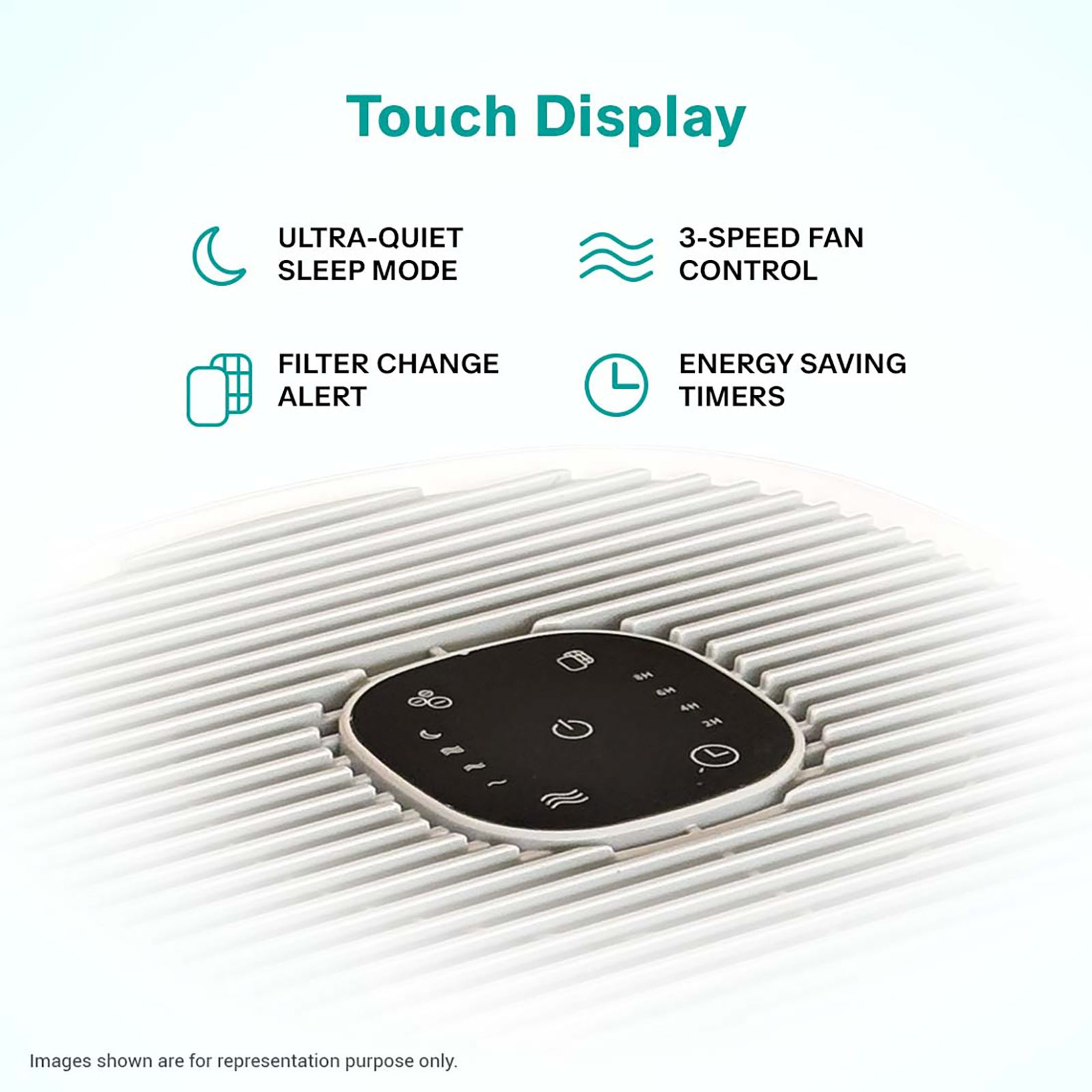 EUREKA FORBES 230 Air Purifier with Surround 360 Degree Air Intake Technology (4-Stage Air Filtration, White)_5