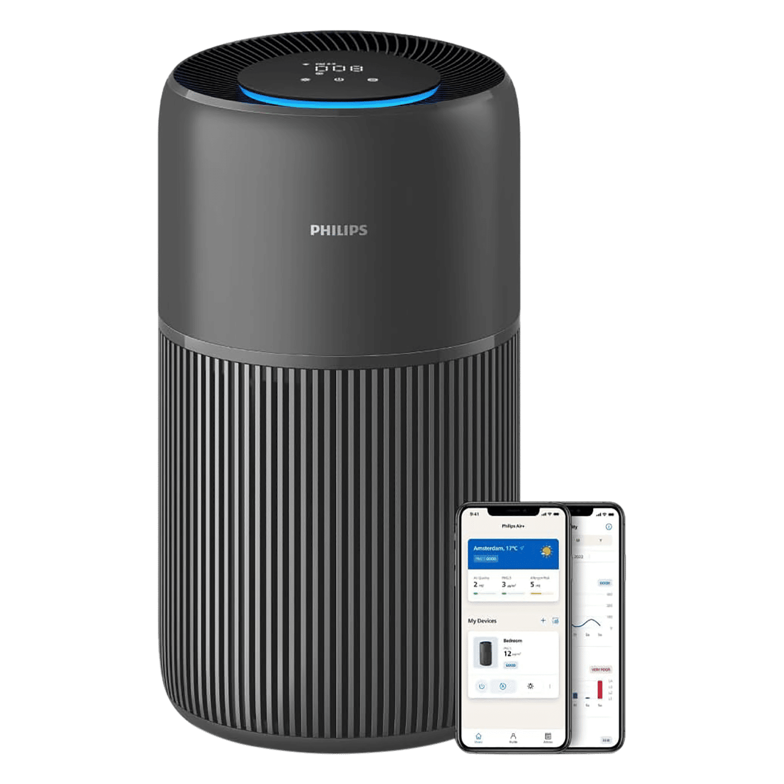 Philips AC222163 Smart Air Purifier with Silent Wing Technology (App Control with Wi-Fi, Black)_1