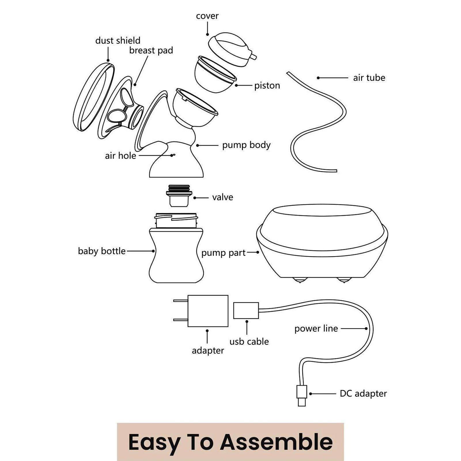 R for Rabbit First Feed Smart Breast Pump (Automatic Anti Back Milk Flow, BPFFB04, Black)_5