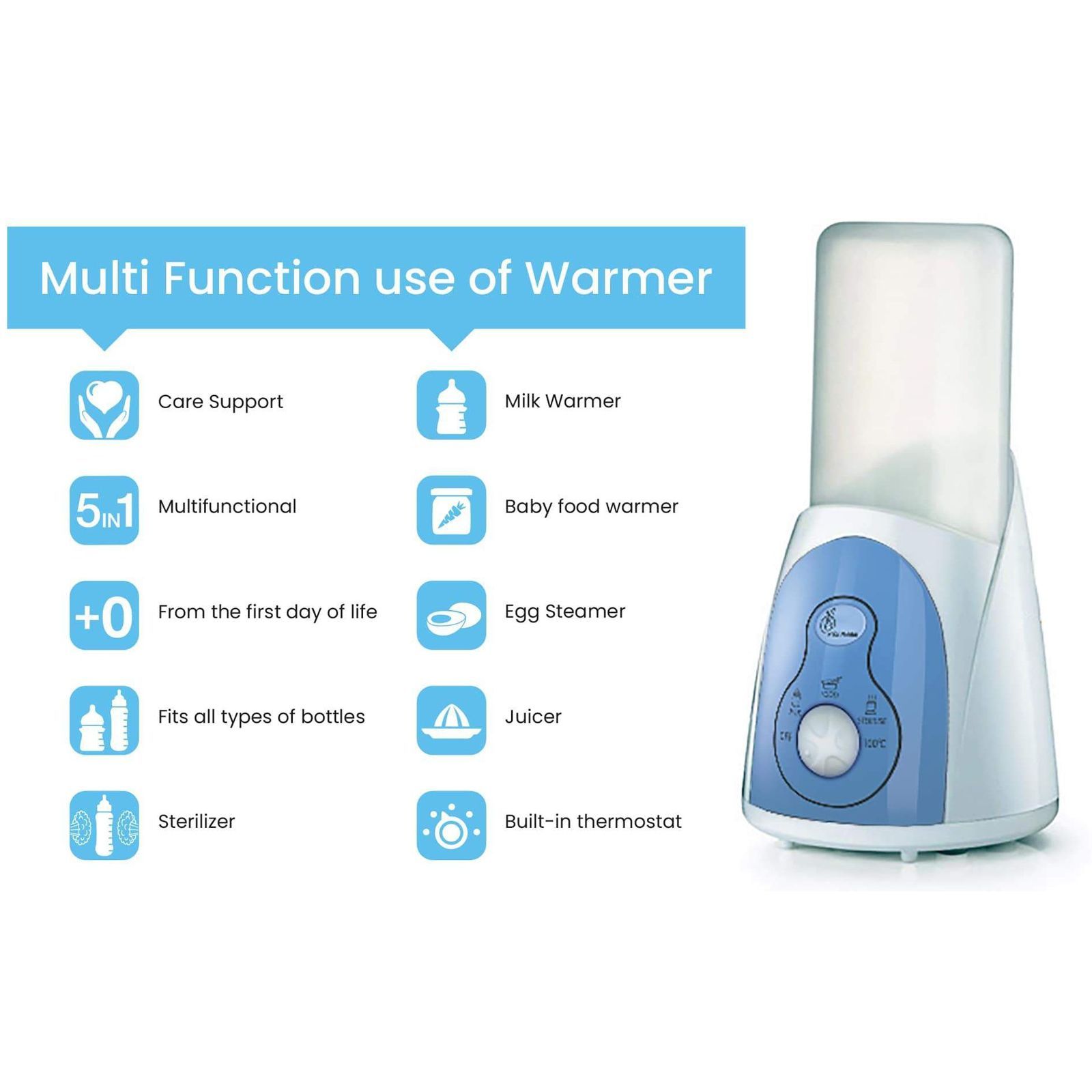 R for Rabbit Hot Bot Bottle Warmer (5-in-1 Multi-function, BPA Free Material, WRHBW01, White)_6