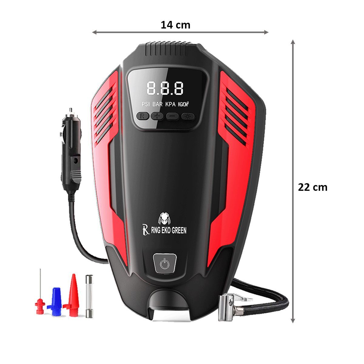 RNG EKO GREEN Green Digital 1205 Car Air Compressor (RNG-AIR-007, Black)_2