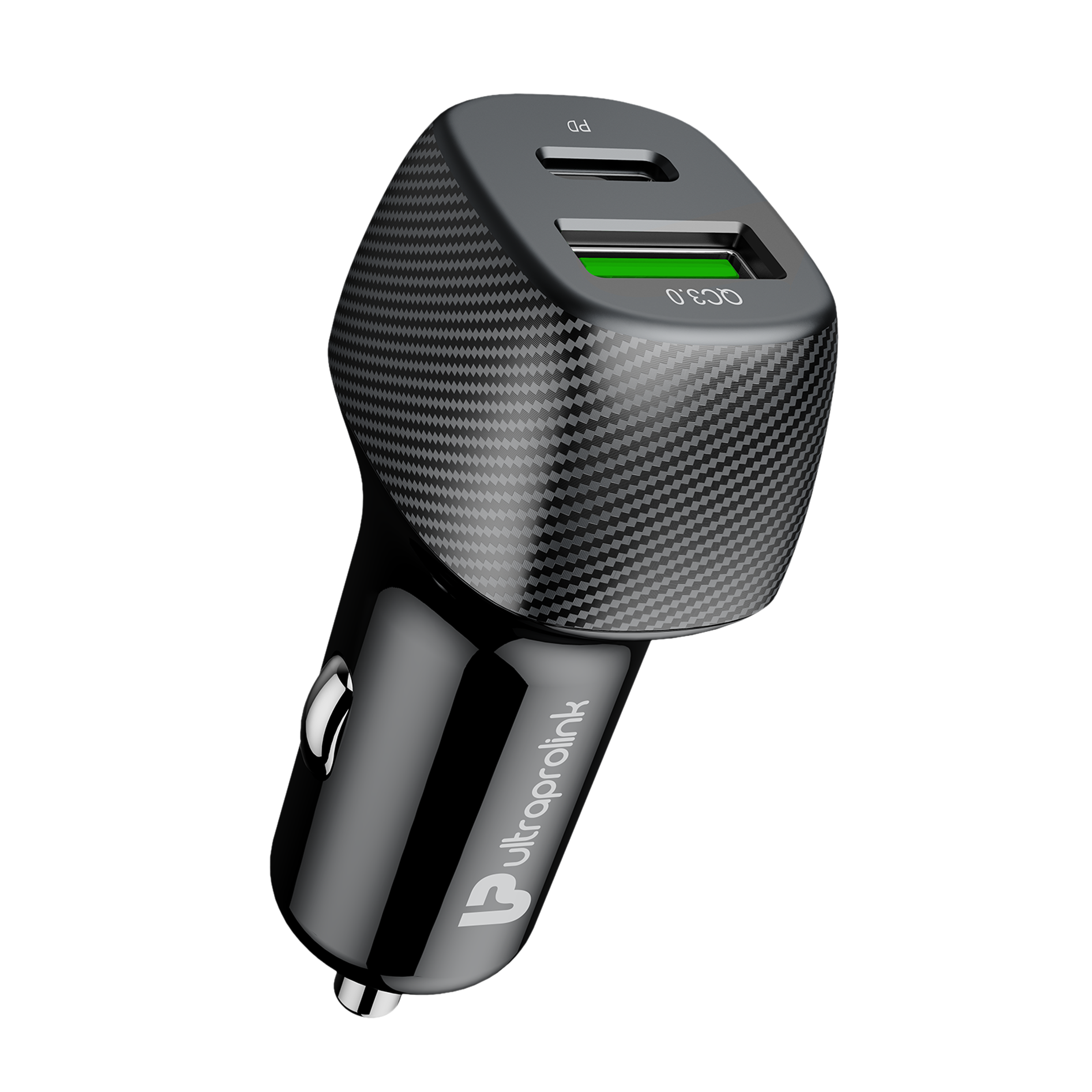 ultraprolink Mach 38W Type A & Type C 2-Port Car Charger (Type C to Lightning Cable, Qualcomm Quick Charge 3.0, Black)_4