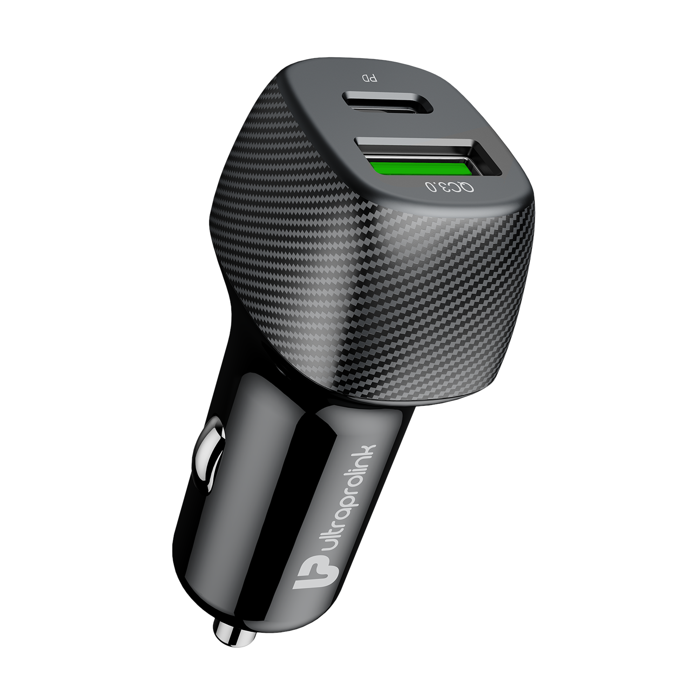 ultraprolink Mach 38W Type A & Type C 2-Port Car Charger (Type C to Type C Cable, Qualcomm Quick Charge 3.0, Black)_4