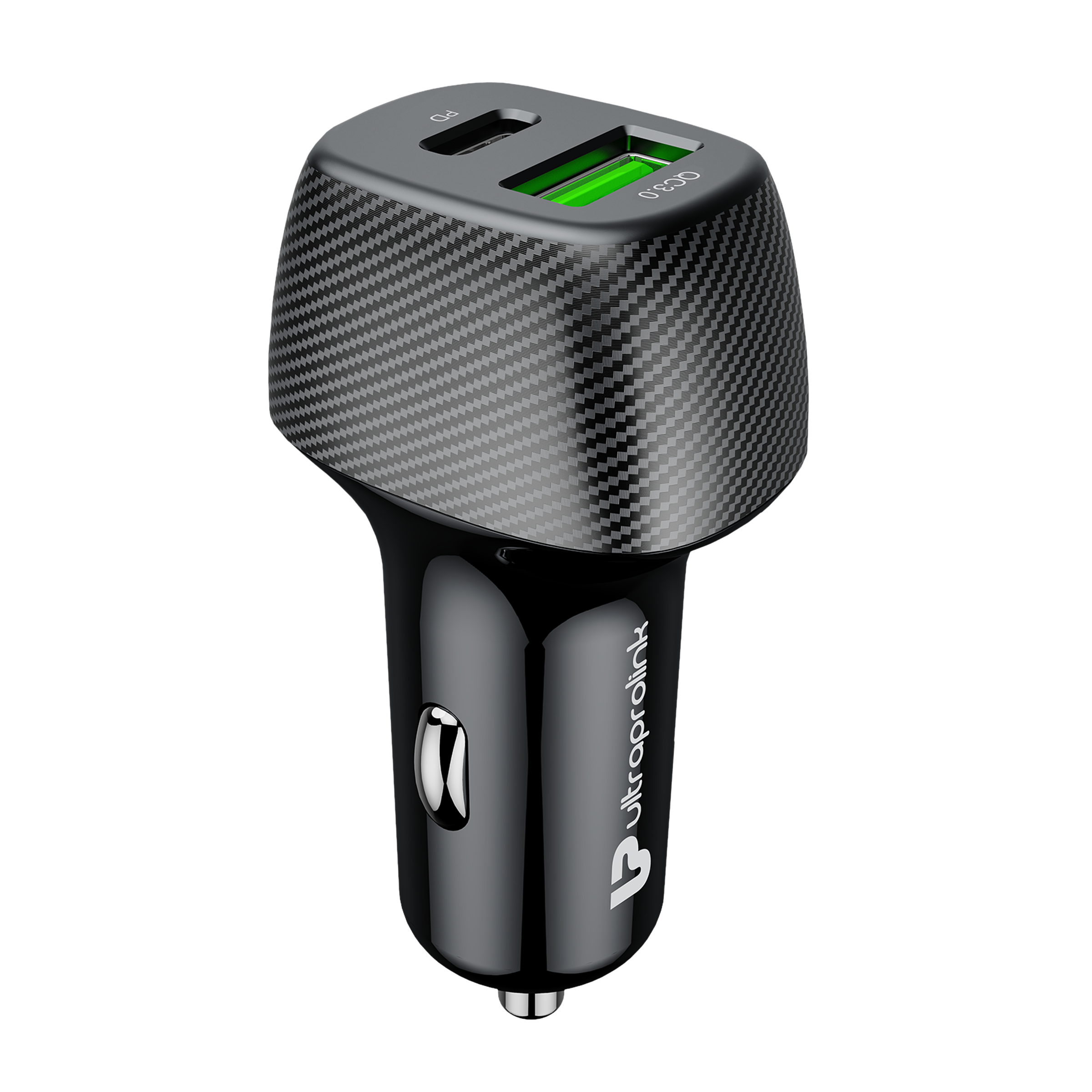 ultraprolink Mach 38W Type A & Type C 2-Port Car Charger (Type C to Type C Cable, Qualcomm Quick Charge 3.0, Black)_5