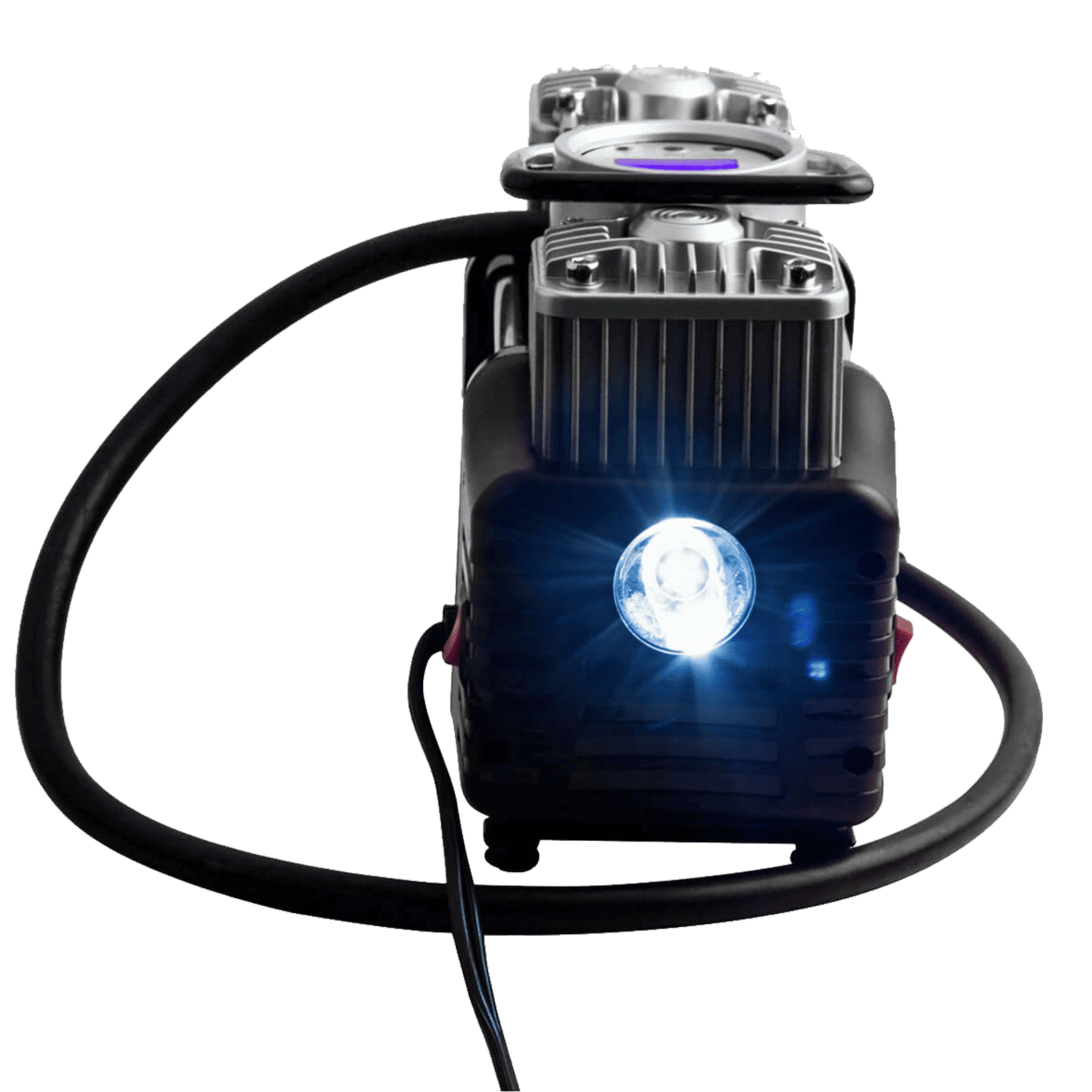 RNG EKO GREEN 160 PSI Tyre Inflator for Cars and Bikes (Double Cylinder Compressor, RNG-AIR-001, Black and Silver)_5