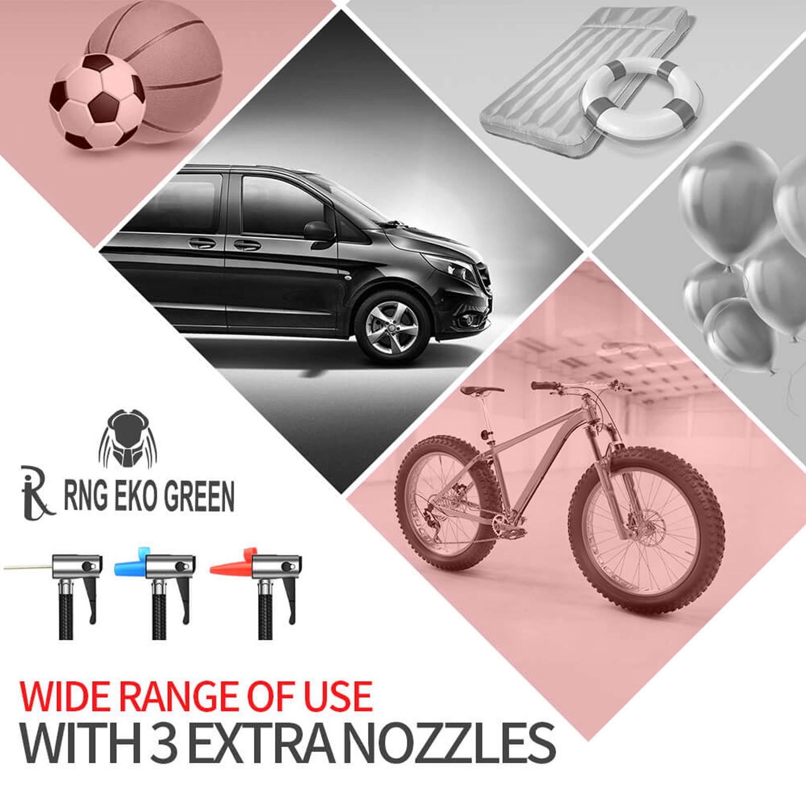 RNG EKO GREEN 1205 Predator Tyre Inflator for Cars and Bikes (3 Modes of Lighting, RNG-AIR-007, Red and Black)_6