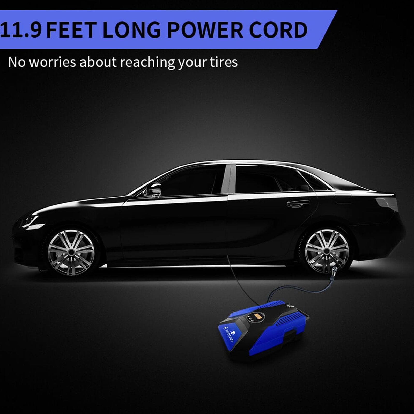 RNG EKO GREEN 1005 Predator Tyre Inflator for Cars and Bikes (LED Lighting, RNG-AIR-008, Blue and Black)_6