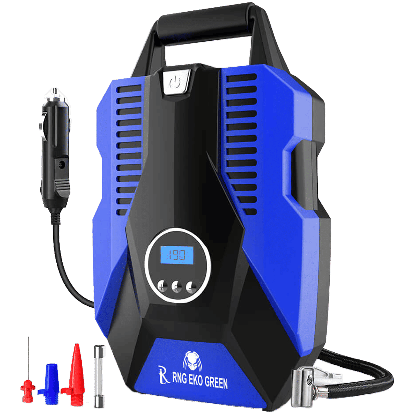 RNG EKO GREEN 1005 Predator Tyre Inflator for Cars and Bikes (LED Lighting, RNG-AIR-008, Blue and Black)_1