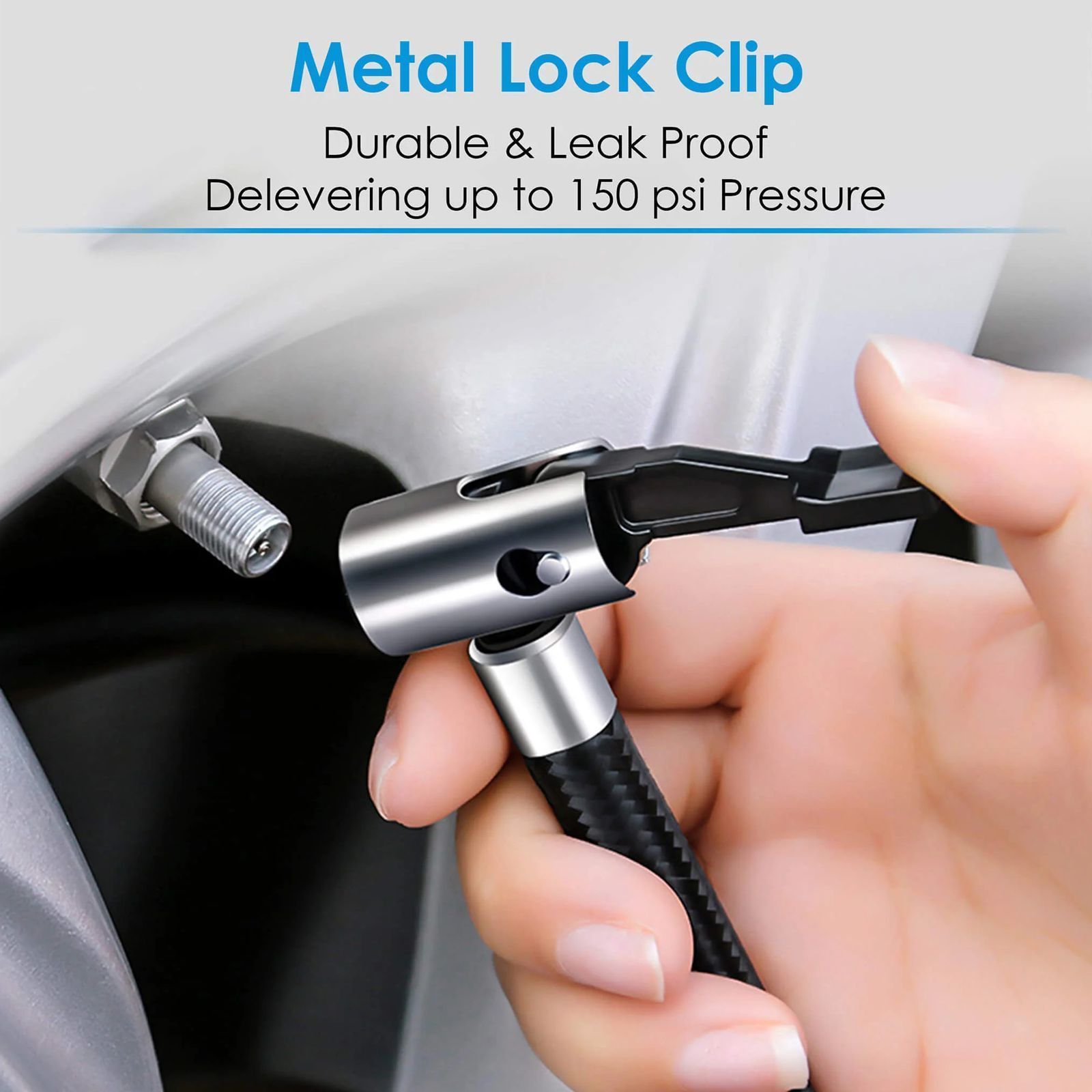 AGARO PRIMO 150 PSI Tyre Inflator for Cars and Bikes (In Built Digital Pressure Gauge, 33626, Black)_2