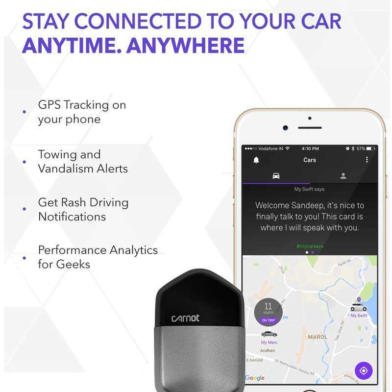 Carnot GPS Tracking Smart Car Device with Application Control (Black/Grey)_5
