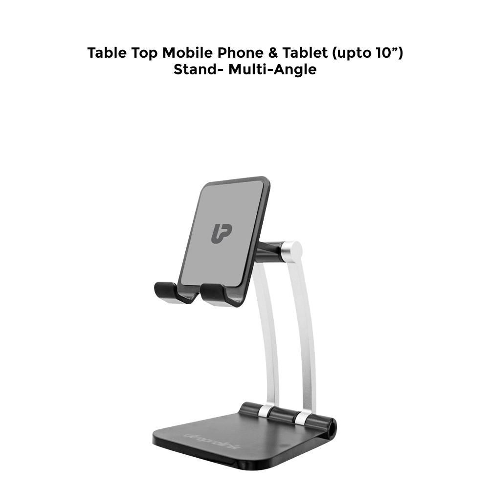 ultraprolink Table Top Stand Universal Phone Holder for Tablets and Smartphones (Multi view Angle, UM1030, Black)_7