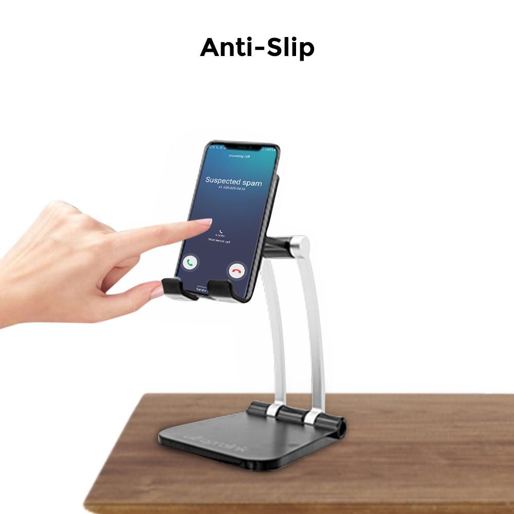 ultraprolink Table Top Stand Universal Phone Holder for Tablets and Smartphones (Multi view Angle, UM1030, Black)_6
