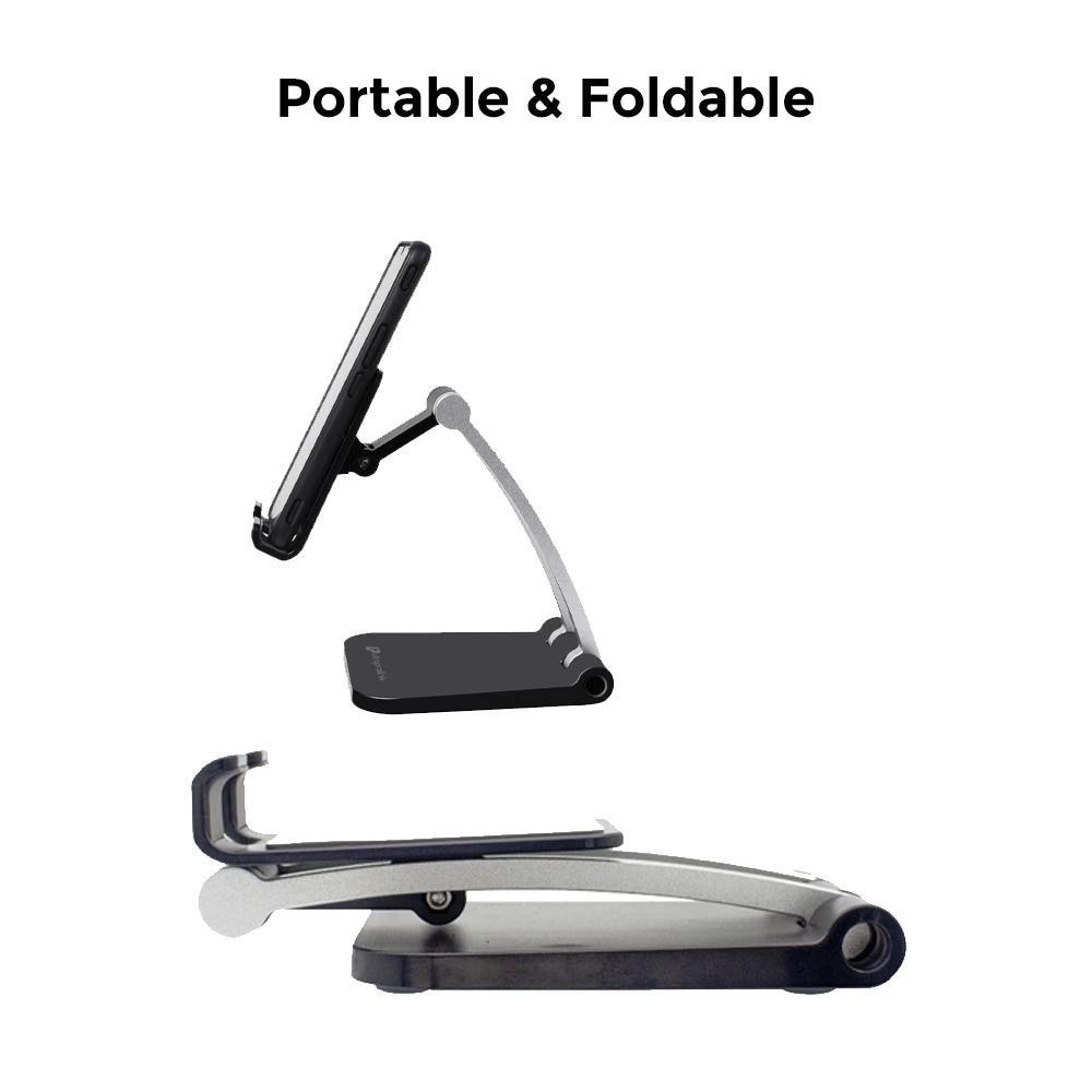 ultraprolink Table Top Stand Universal Phone Holder for Tablets and Smartphones (Multi view Angle, UM1030, Black)_2