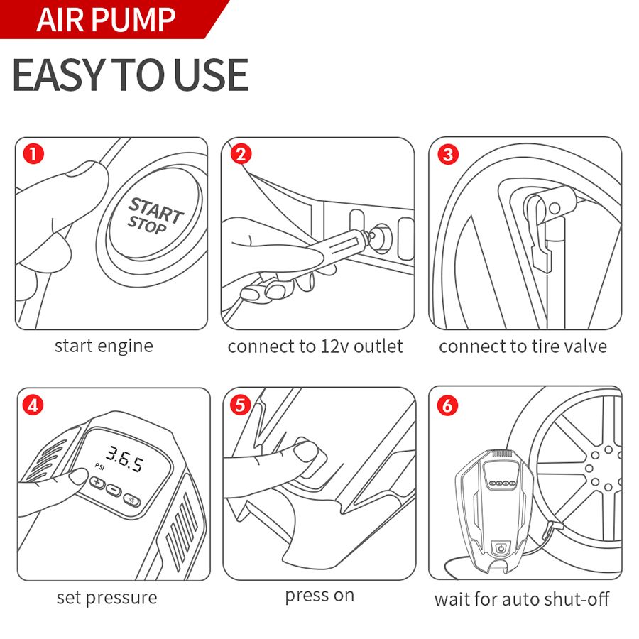 RNG EKO GREEN Green Digital 1205 Car Air Compressor (RNG-AIR-007, Black)_9