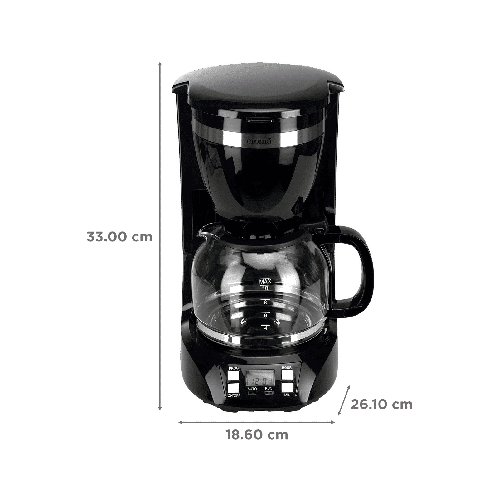 Croma 900 Watt 10 Cups Manual Espresso Coffee Maker with Keep Warm Function (Black) Croma 900 Watt 10 Cups Manual Espresso Coffee Maker with Keep Warm Function (Black)_2