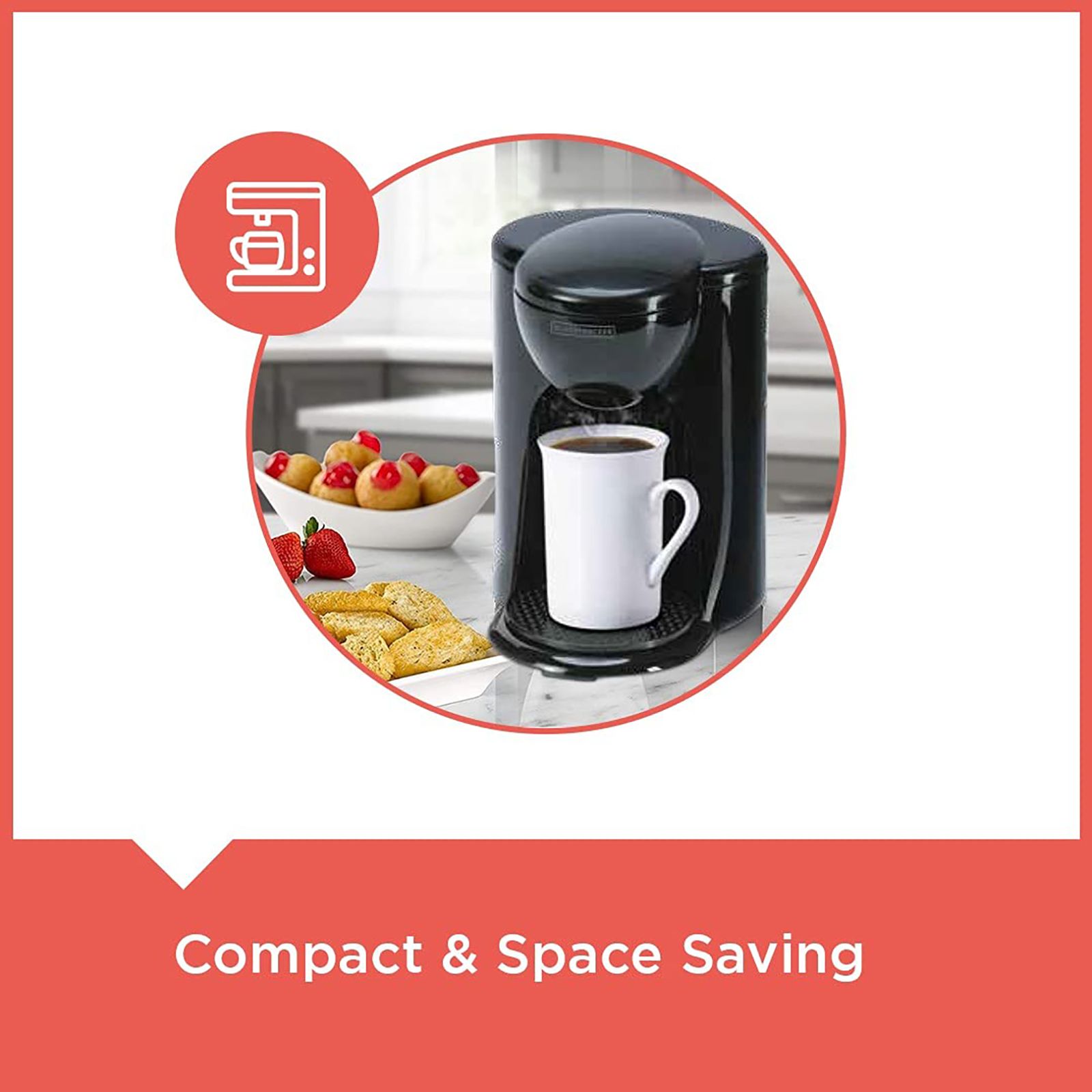 BLACK+DECKER DCM25 330 Watt 1 Cups Automatic Espresso & Drip Coffee Maker with Removable Drip Tray (Black) BLACK+DECKER DCM25 330 Watt 1 Cups Automatic Espresso & Drip Coffee Maker with Removable Drip Tray (Black)_7