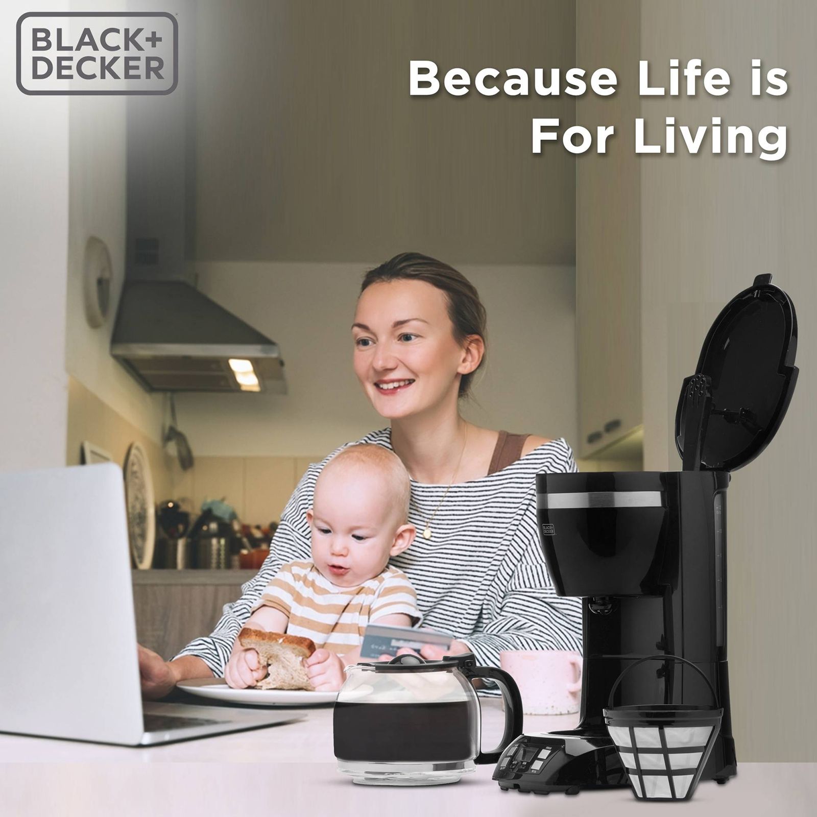 BLACK&DECKER BXCM1201IN 900 Watt 12 Cups Automatic Drip Coffee Maker with Keep Warm Function (Black)_13