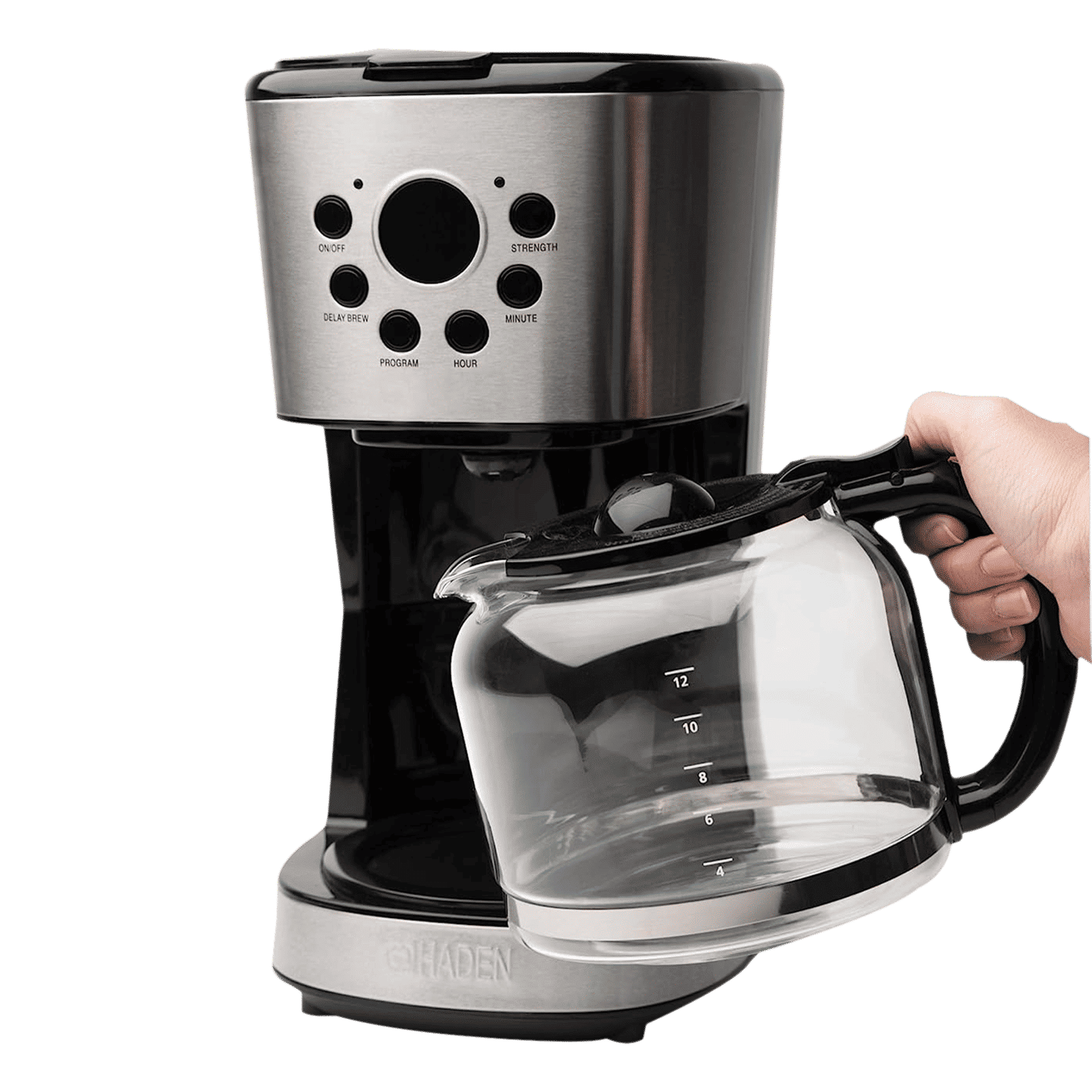 HADEN 900 Watt 12 Cups Automatic Cappuccino Coffee Maker with Boil Dry Protection (Black)_11