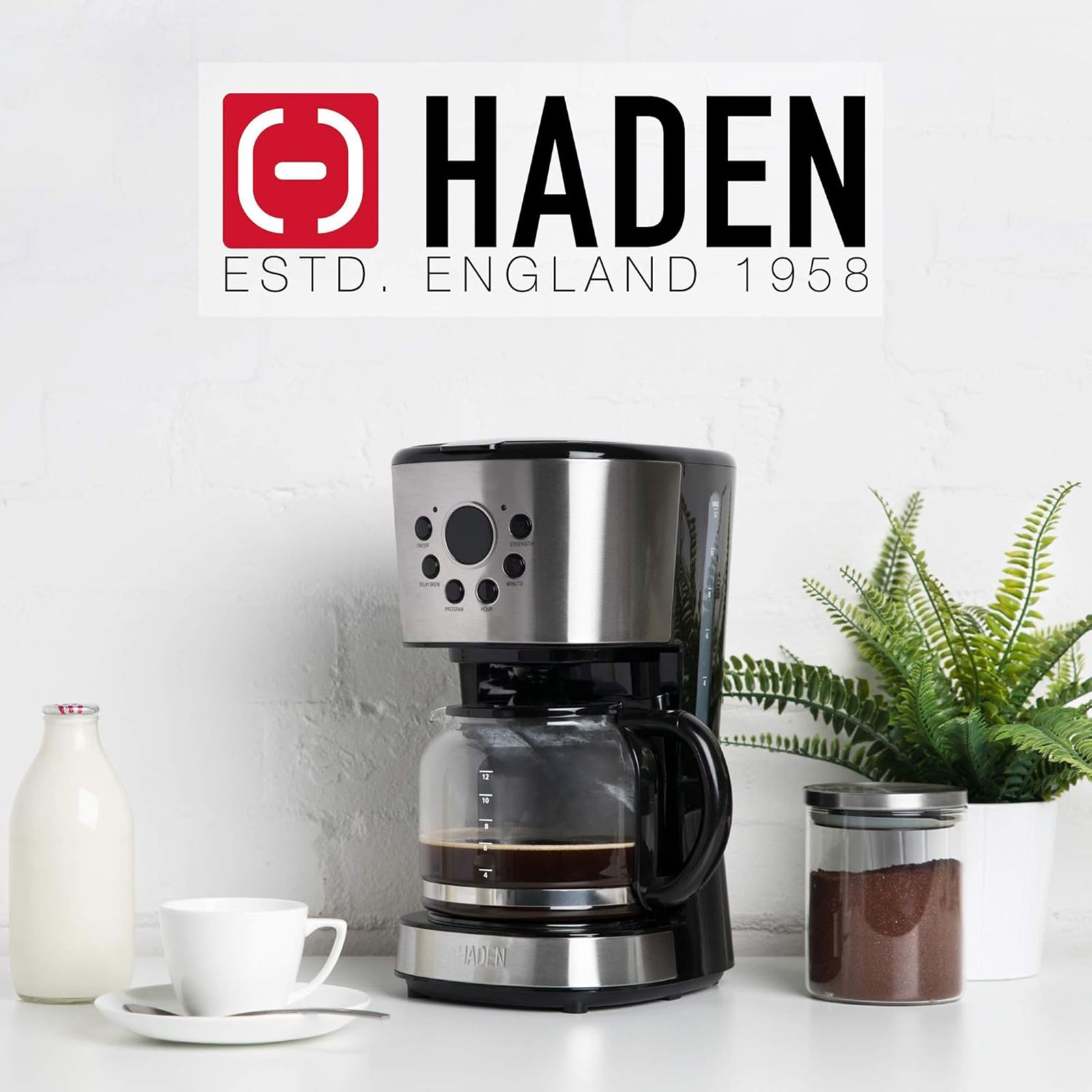 HADEN 900 Watt 12 Cups Automatic Cappuccino Coffee Maker with Boil Dry Protection (Black)_16