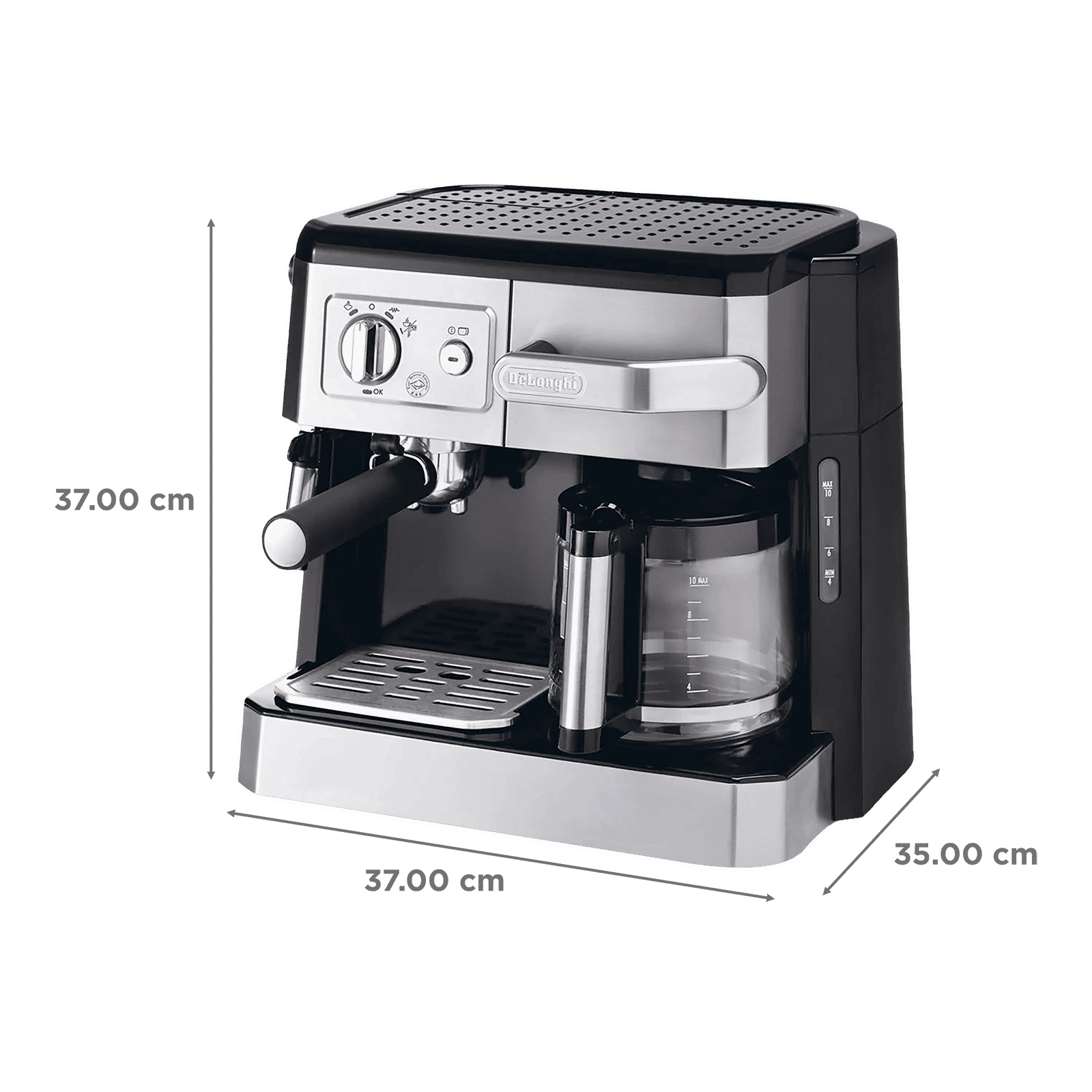 De'Longhi 1750 Watt 10 Cups Semi-Automatic Drip Coffee Maker with Thermoblock Technology (Silver/Black)_2