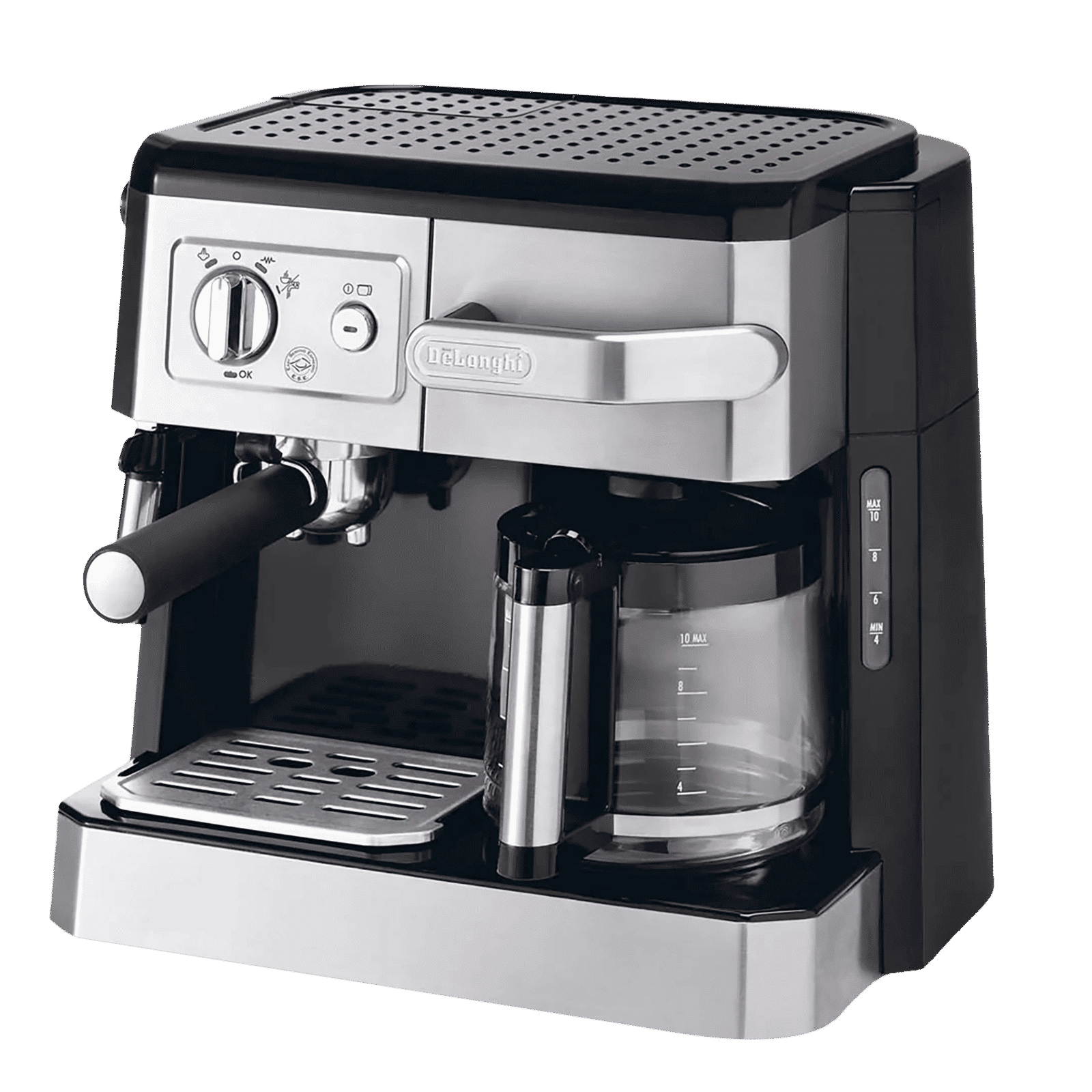 De'Longhi 1750 Watt 10 Cups Semi-Automatic Drip Coffee Maker with Thermoblock Technology (Silver/Black)_4