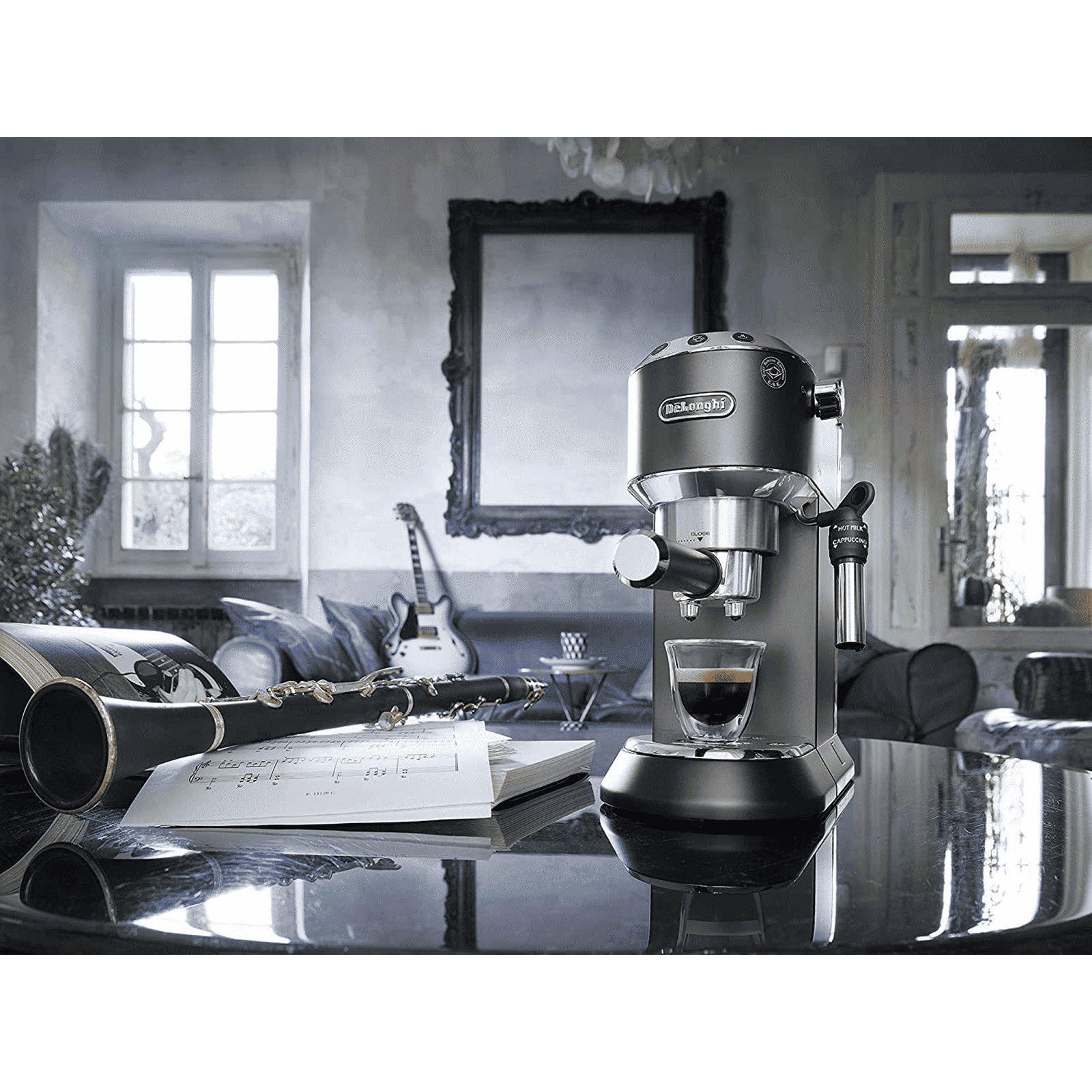 De'Longhi Dedica 1300 Watt 2 Cups Automatic Espresso Coffee Maker with Thermoblock Technology (Metallic)_8