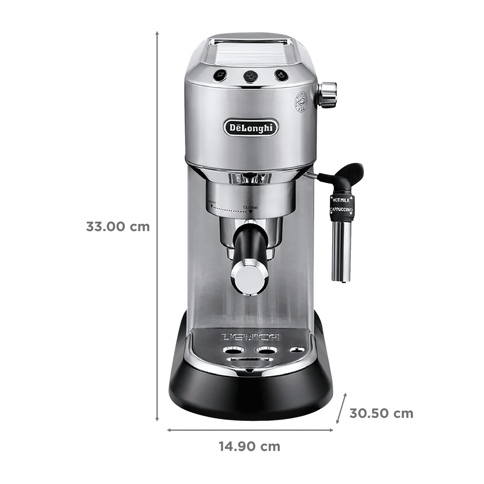De'Longhi Dedica 1300 Watt 2 Cups Automatic Espresso Coffee Maker with Thermoblock Technology (Metallic)_2
