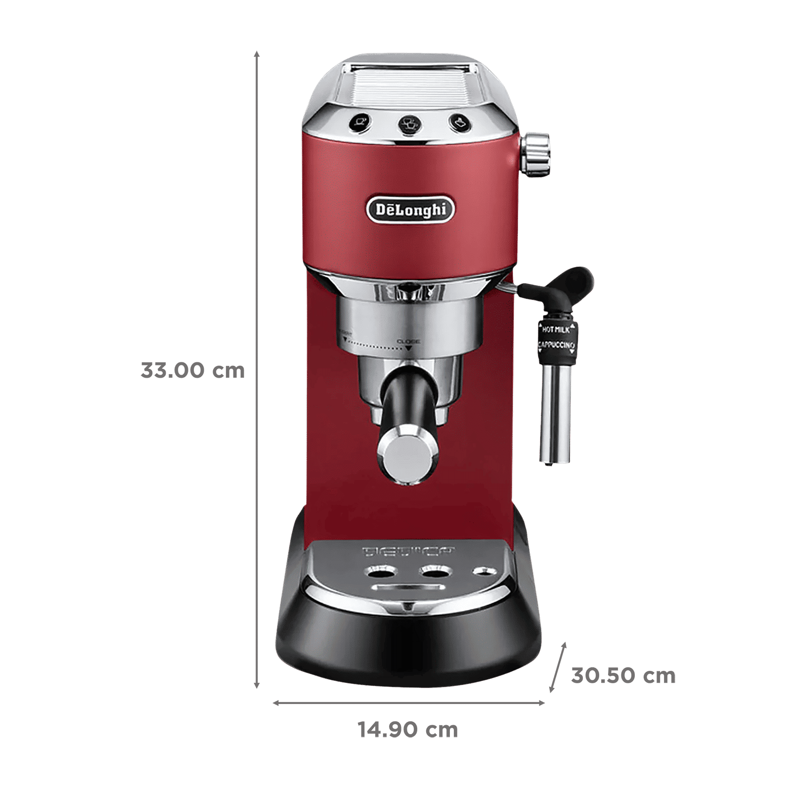 De'Longhi Dedica 1300 Watt 2 Cups Semi-Automatic Espresso Coffee Maker with Thermoblock Technology (Red)_2