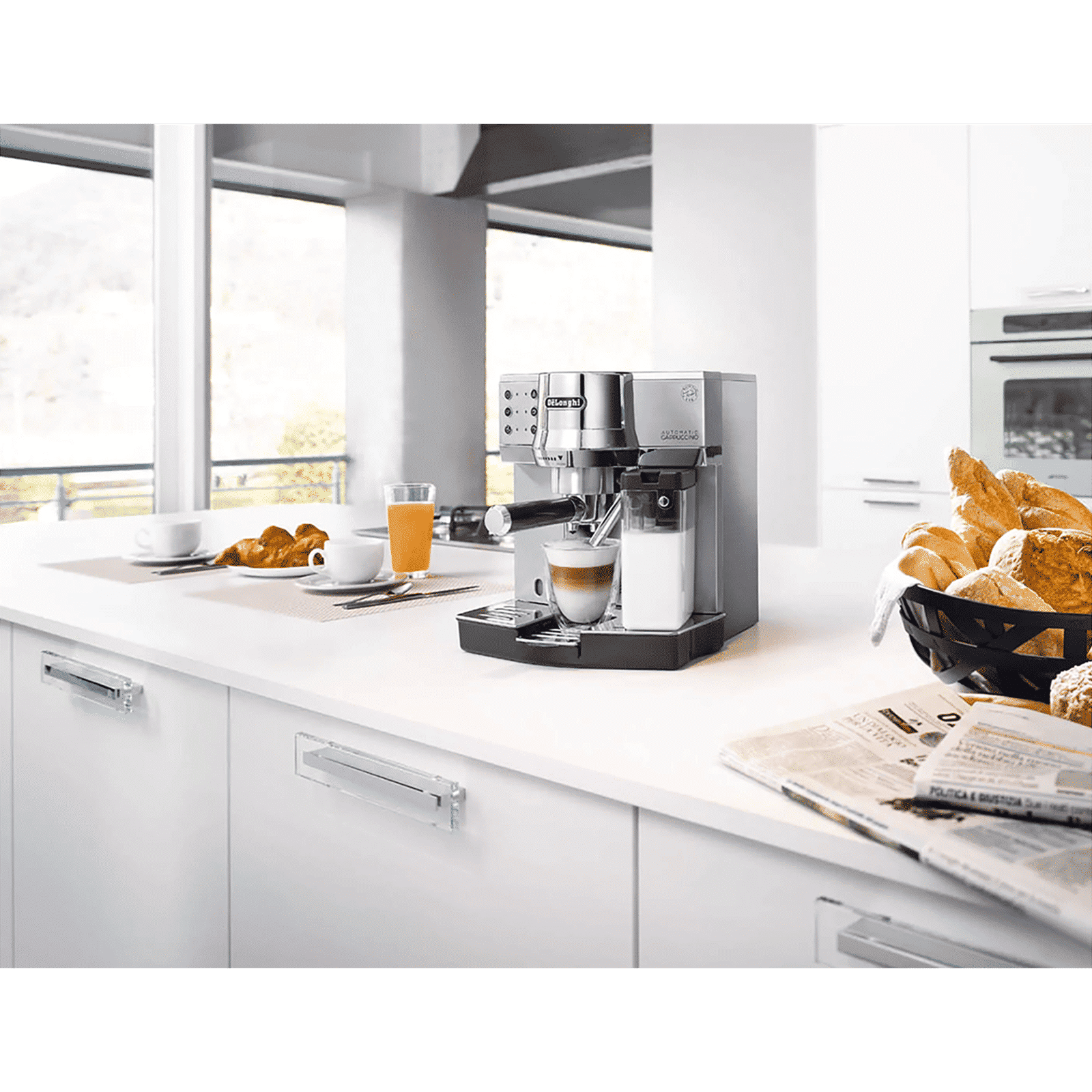 De'Longhi 1450 Watt 2 Cups Automatic Cappuccino & Espresso Coffee Maker with Water Level Indicator (Metallic) De'Longhi 1450 Watt 2 Cups Automatic Cappuccino & Espresso Coffee Maker with Water Level Indicator (Metallic)_8