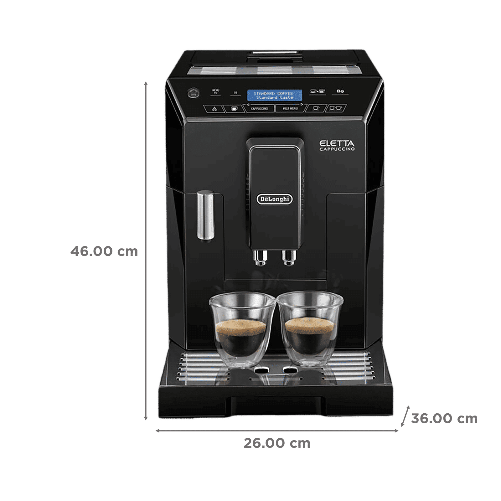 De'Longhi Eletta Cappuccino 1450 Watt 2 Cups Automatic Cappuccino & Espresso Coffee Maker with Grinding Technology (Black)_2