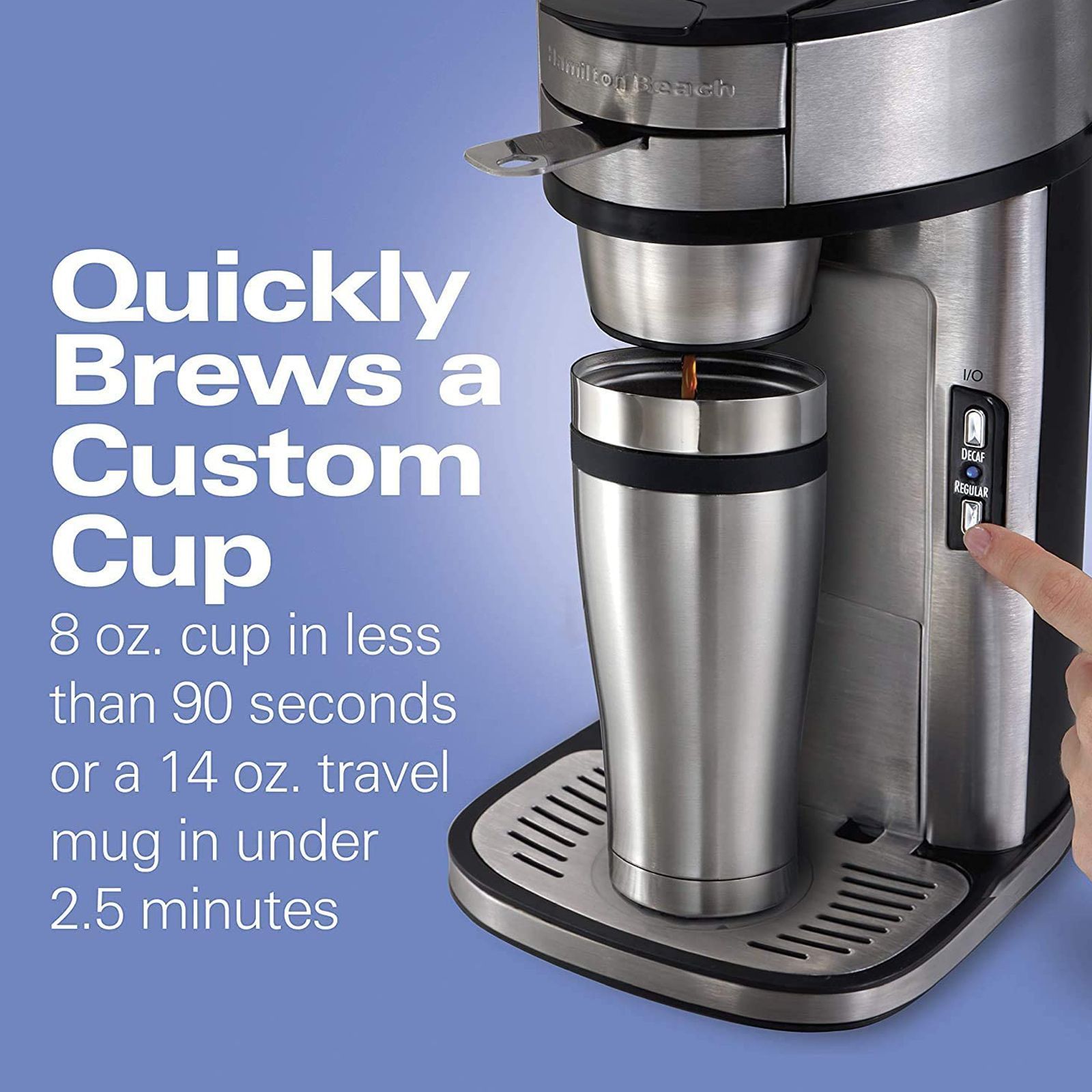 Hamilton Beach The Scoop 1 Cup Fully Automatic Coffee Maker (49981-SAU, Silver)_3