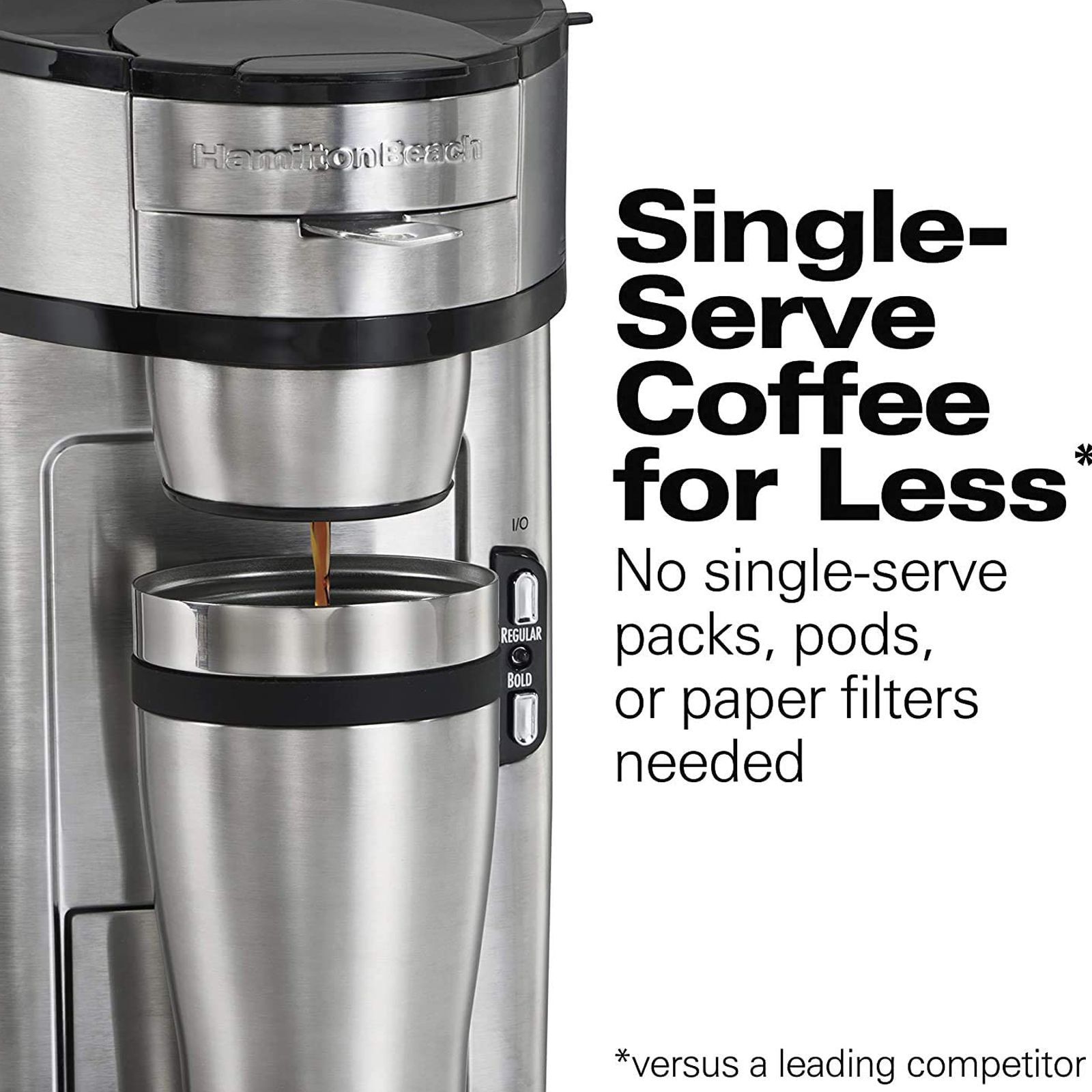 Hamilton Beach The Scoop 1 Cup Fully Automatic Coffee Maker (49981-SAU, Silver)_7