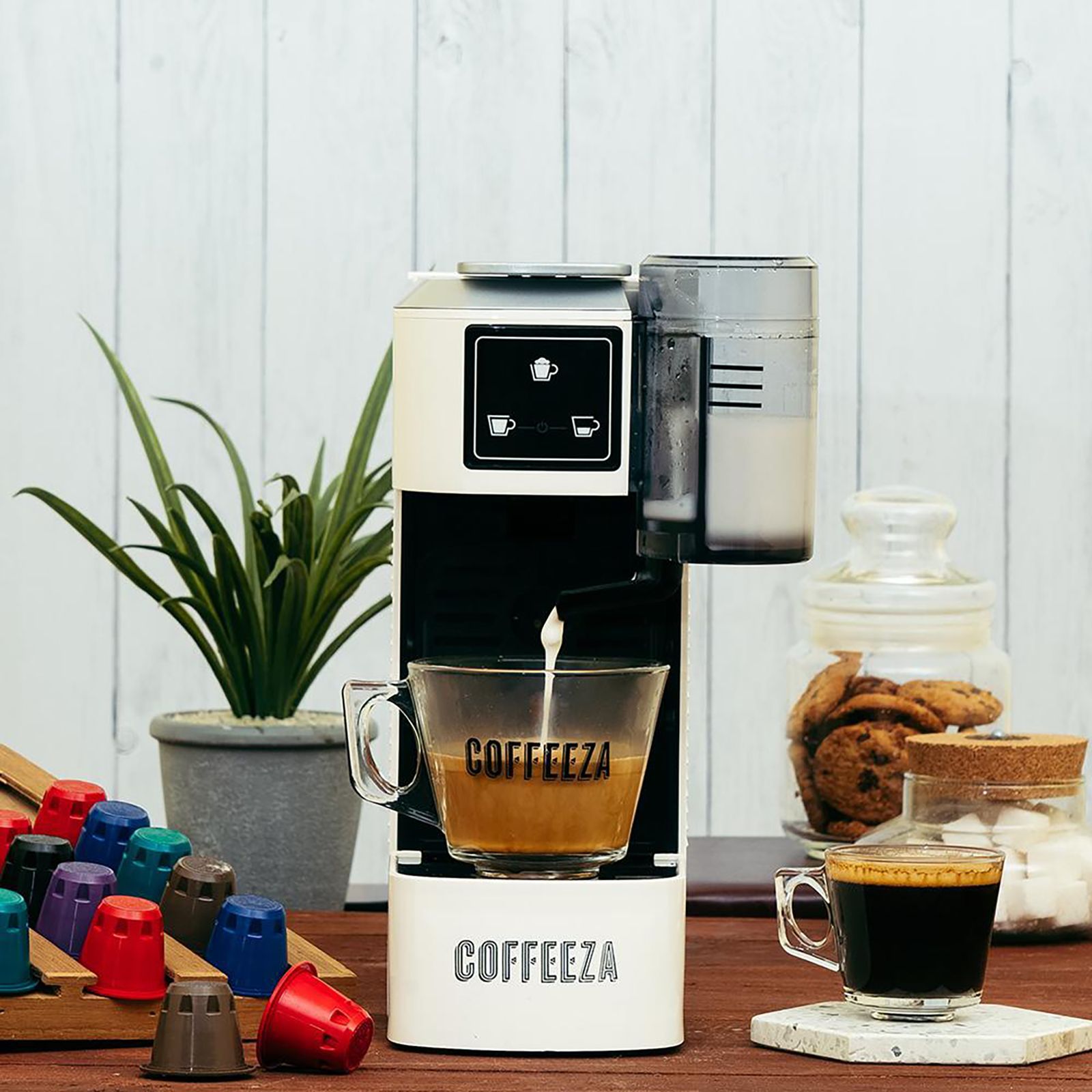 COFFEEZA Lattisso One Touch 20 Cups Automatic Cappuccino, Espresso & Lungo Coffee Maker with Removable Drip Tray (White)_6