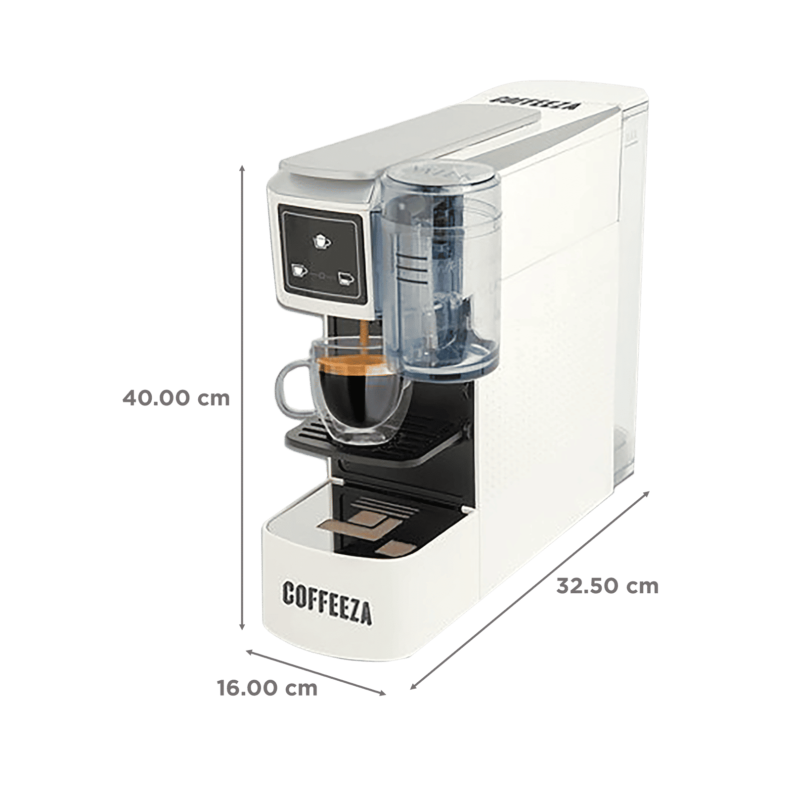 COFFEEZA Lattisso One Touch 20 Cups Automatic Cappuccino, Espresso & Lungo Coffee Maker with Removable Drip Tray (White)_2