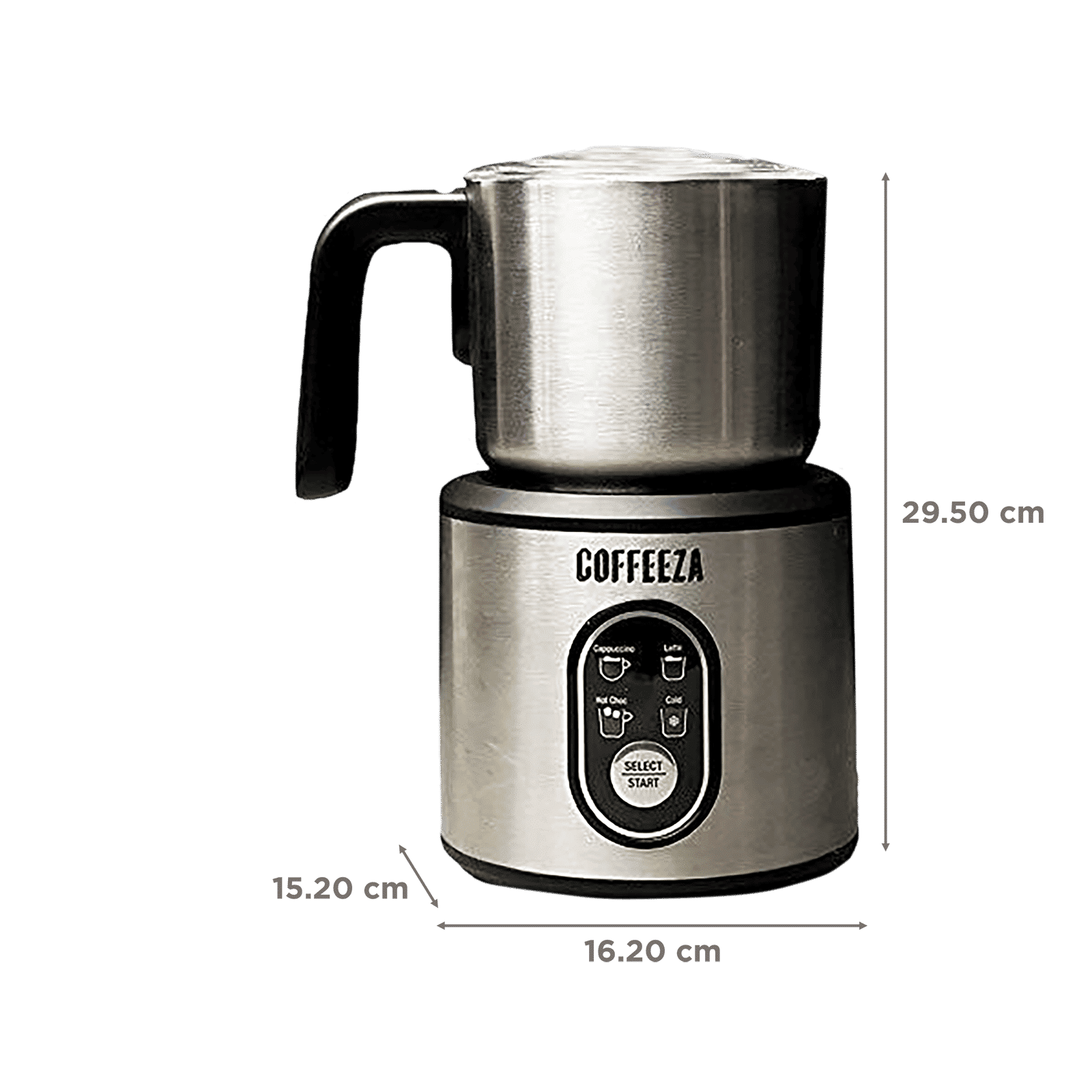 COFFEEZA Frothimo 500 Watt 2 Cups Automatic Latte & Cappuccino Coffee Maker with Detachable Base (Silver)_2