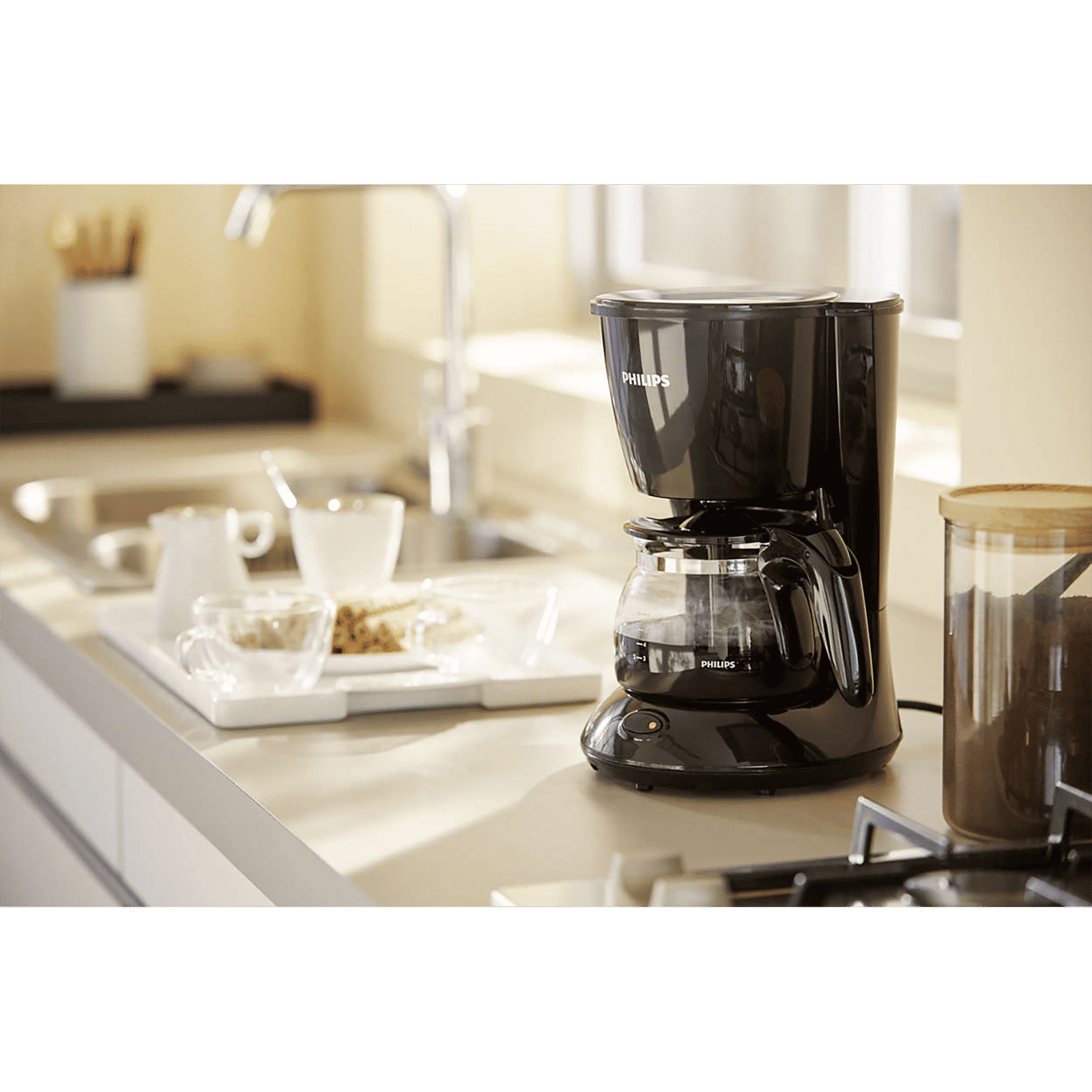 PHILIPS Daily Collection 750 Watt 7 Cups Automatic Drip Coffee Maker with Water Level Indicator (Black)_5