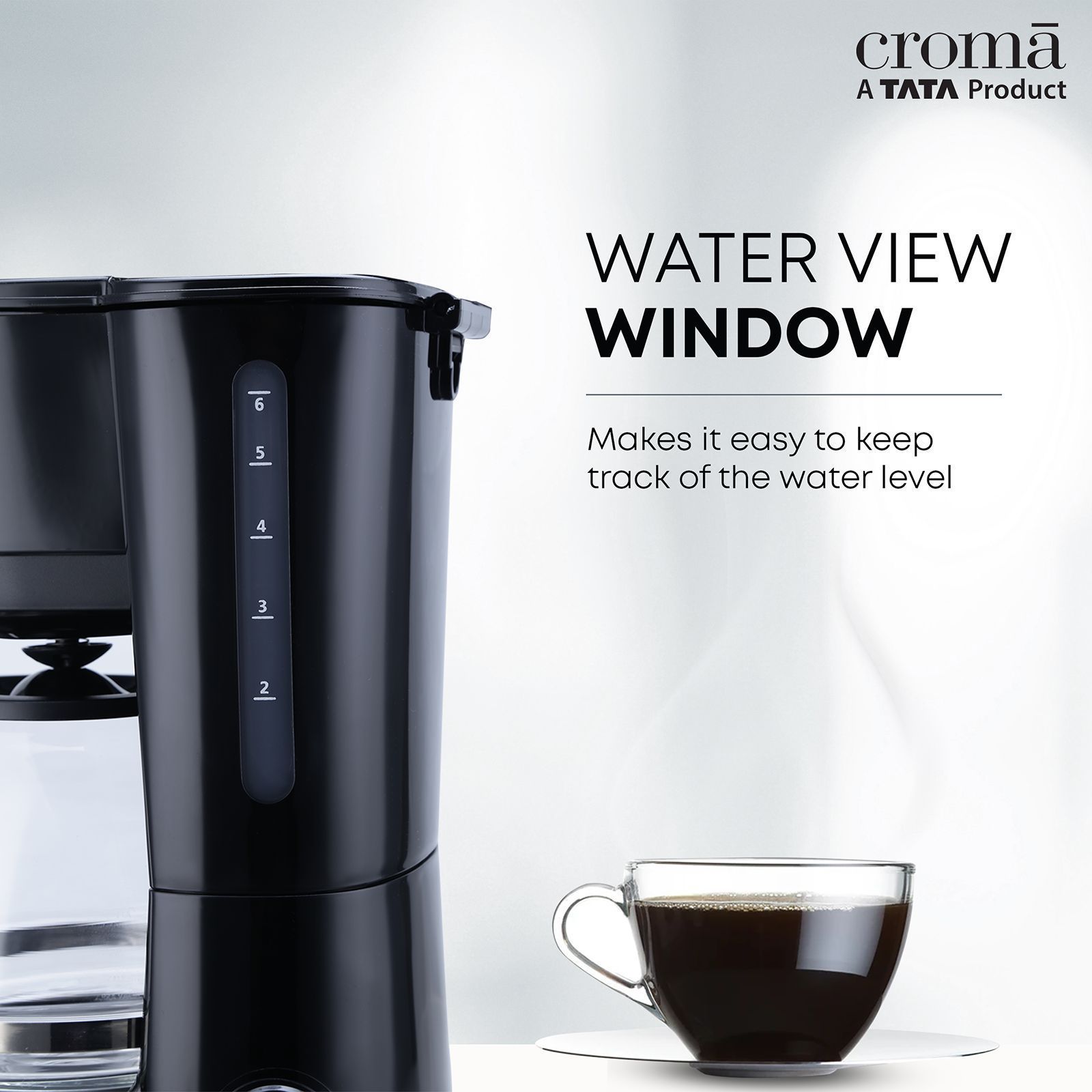 Croma 600 Watt 5 Cups Manual Black Coffee Maker with Rust Resistant (Black)_7
