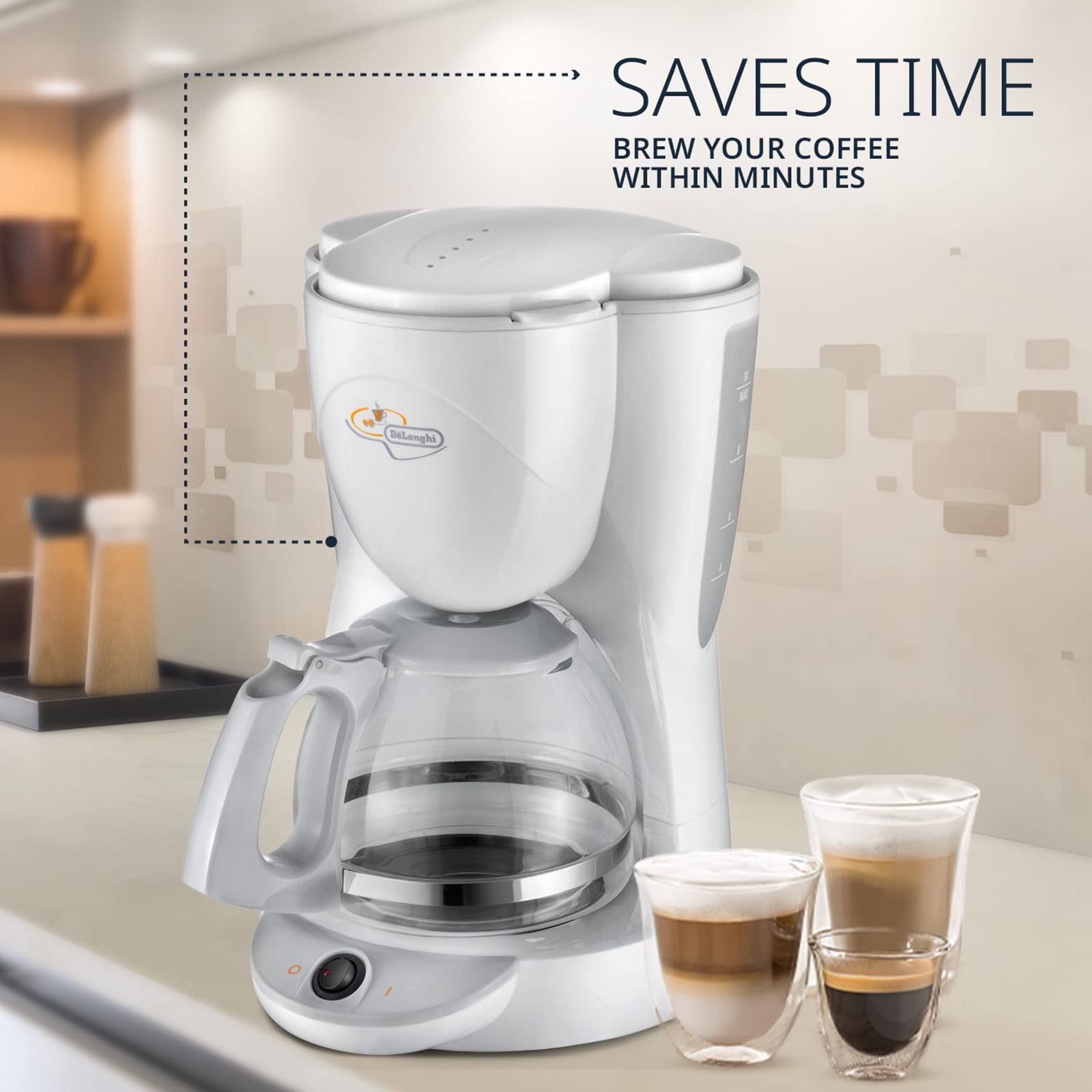 De'Longhi ICM2 1000 Watt 10 Cups Automatic Drip Coffee Maker with Thermoblock Technology (White)_9