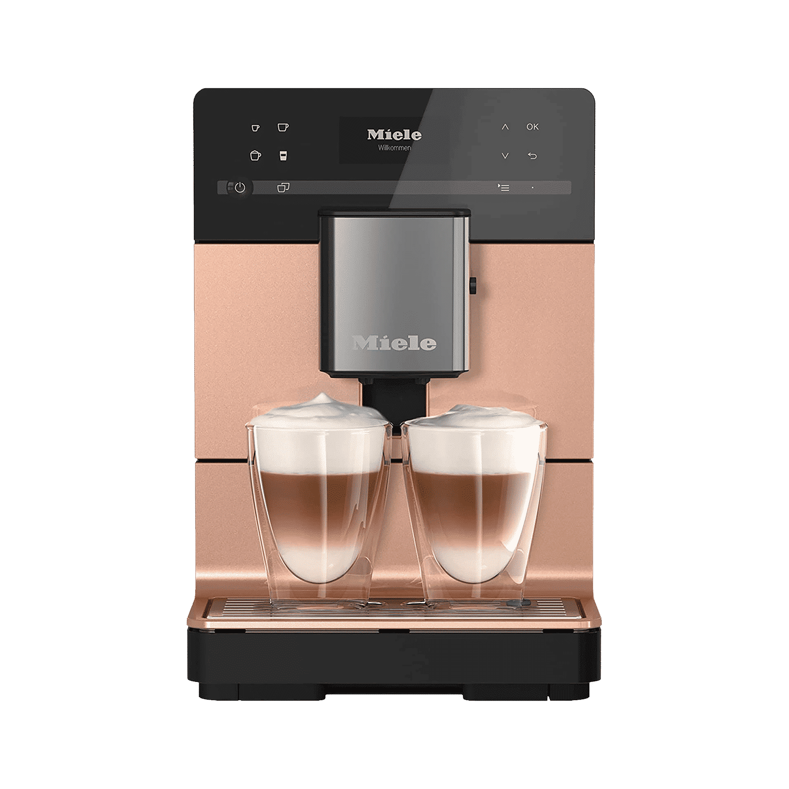Miele CM 5510 Silence 8 Cups Automatic Ristretto, Espresso, Hot Milk, Latte Macchiato, Milk Froth & Caffe Latte Coffee Maker with Automatic Rinsing Function (Rose Gold Pearl Finish)_1