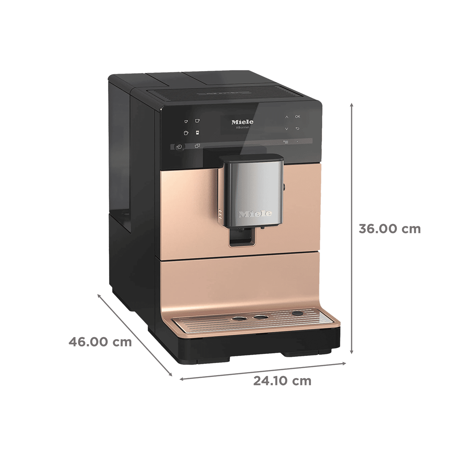 Miele CM 5510 Silence 8 Cups Automatic Ristretto, Espresso, Hot Milk, Latte Macchiato, Milk Froth & Caffe Latte Coffee Maker with Automatic Rinsing Function (Rose Gold Pearl Finish)_2