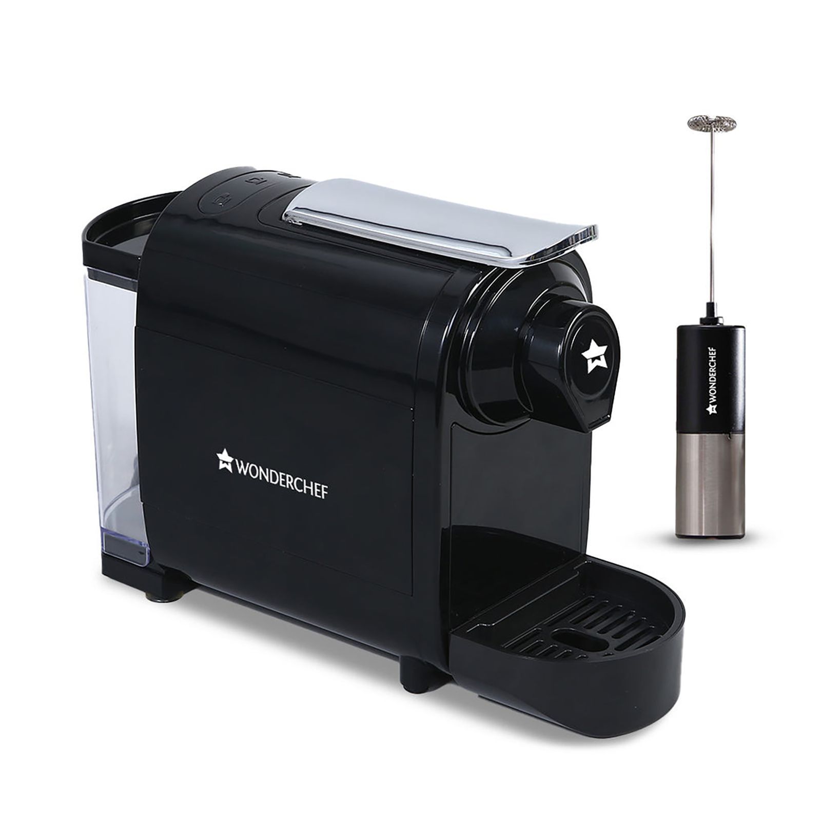 WONDERCHEF Regalia Capsule 1400 Watt Automatic Ristretto, Espresso, Lungo, Cappuccino, Latte & Americano Coffee Maker with Removable Drip Tray (Black)_6