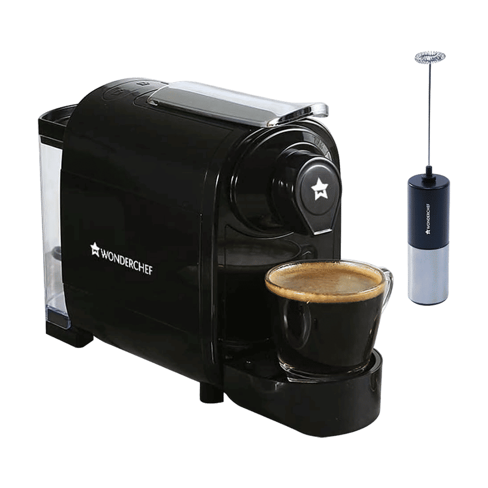 WONDERCHEF Regalia Capsule 1400 Watt Automatic Ristretto, Espresso, Lungo, Cappuccino, Latte & Americano Coffee Maker with Removable Drip Tray (Black)_11