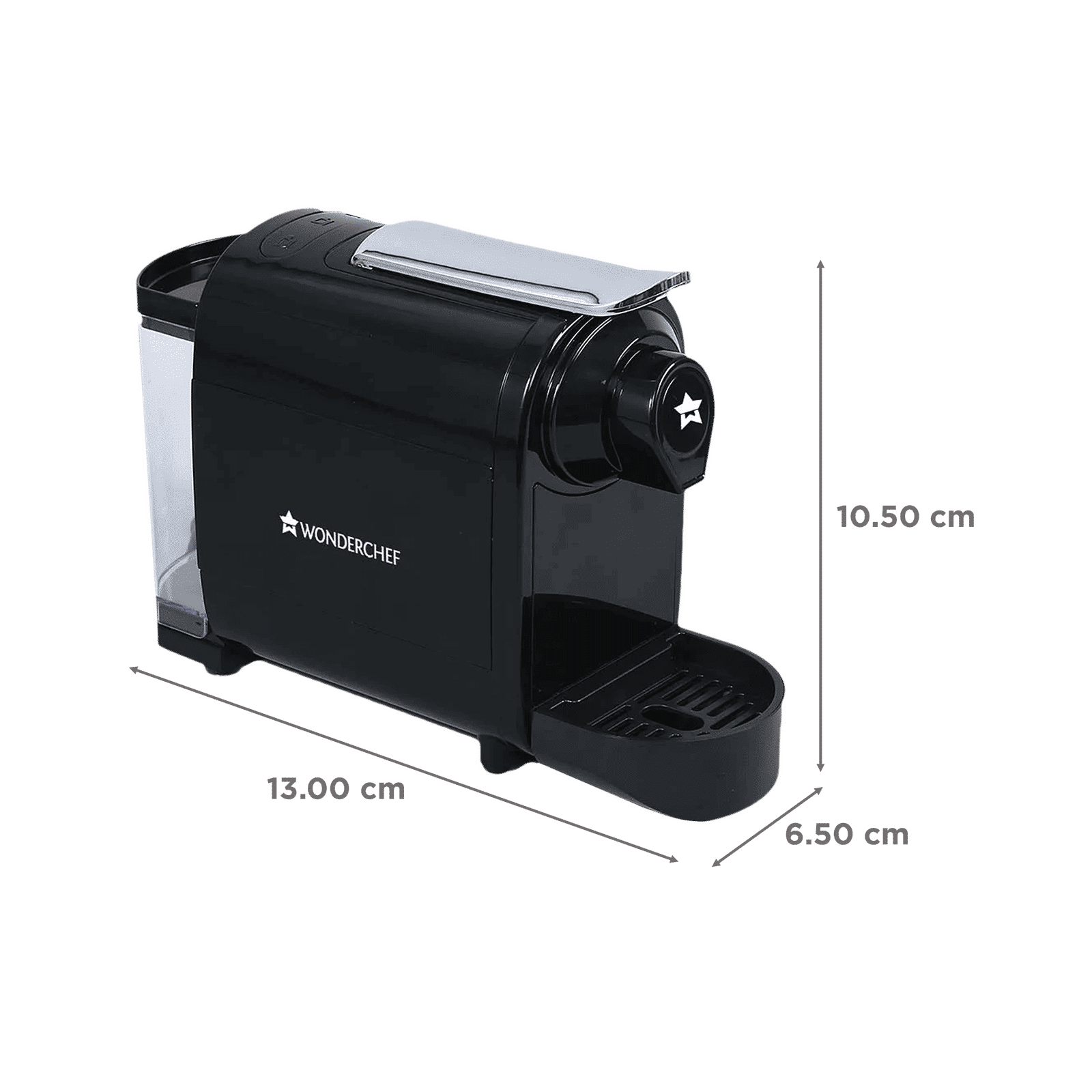 WONDERCHEF Regalia Capsule 1400 Watt Automatic Ristretto, Espresso, Lungo, Cappuccino, Latte & Americano Coffee Maker with Removable Drip Tray (Black)_2