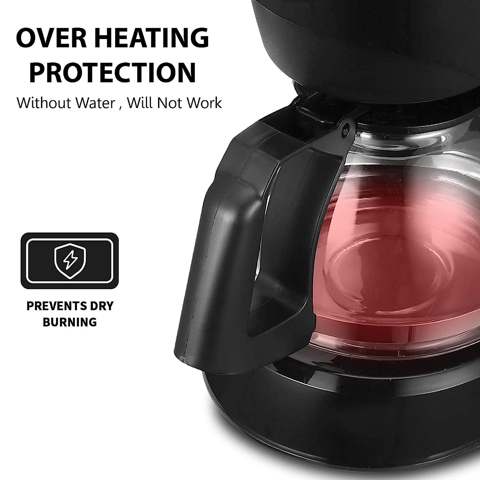 WARMEX O'clock 800 Watt 12 Cups Automatic Drip Coffee Maker with Overheat Protection (Black)_8