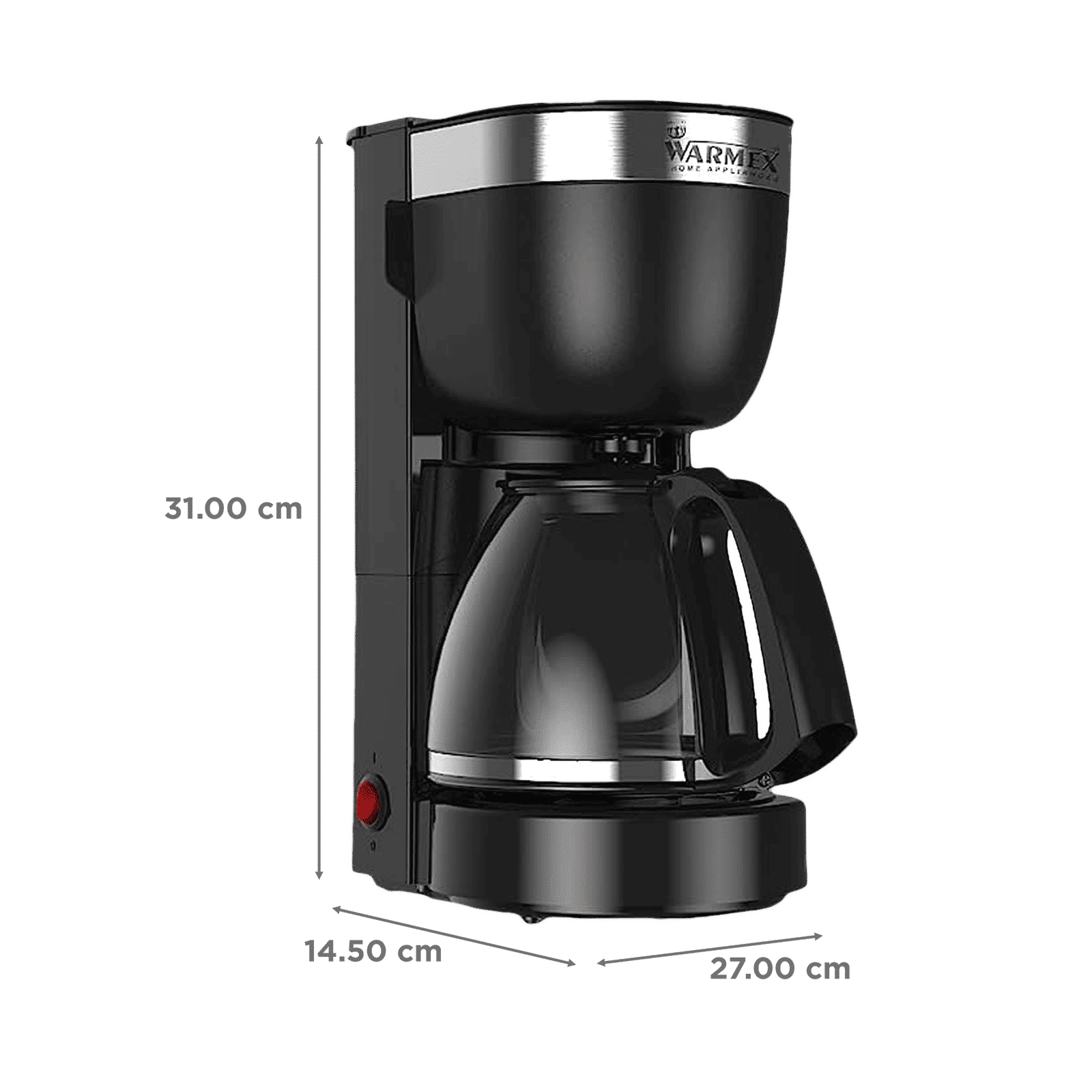 WARMEX O'clock 800 Watt 12 Cups Automatic Drip Coffee Maker with Overheat Protection (Black)_2